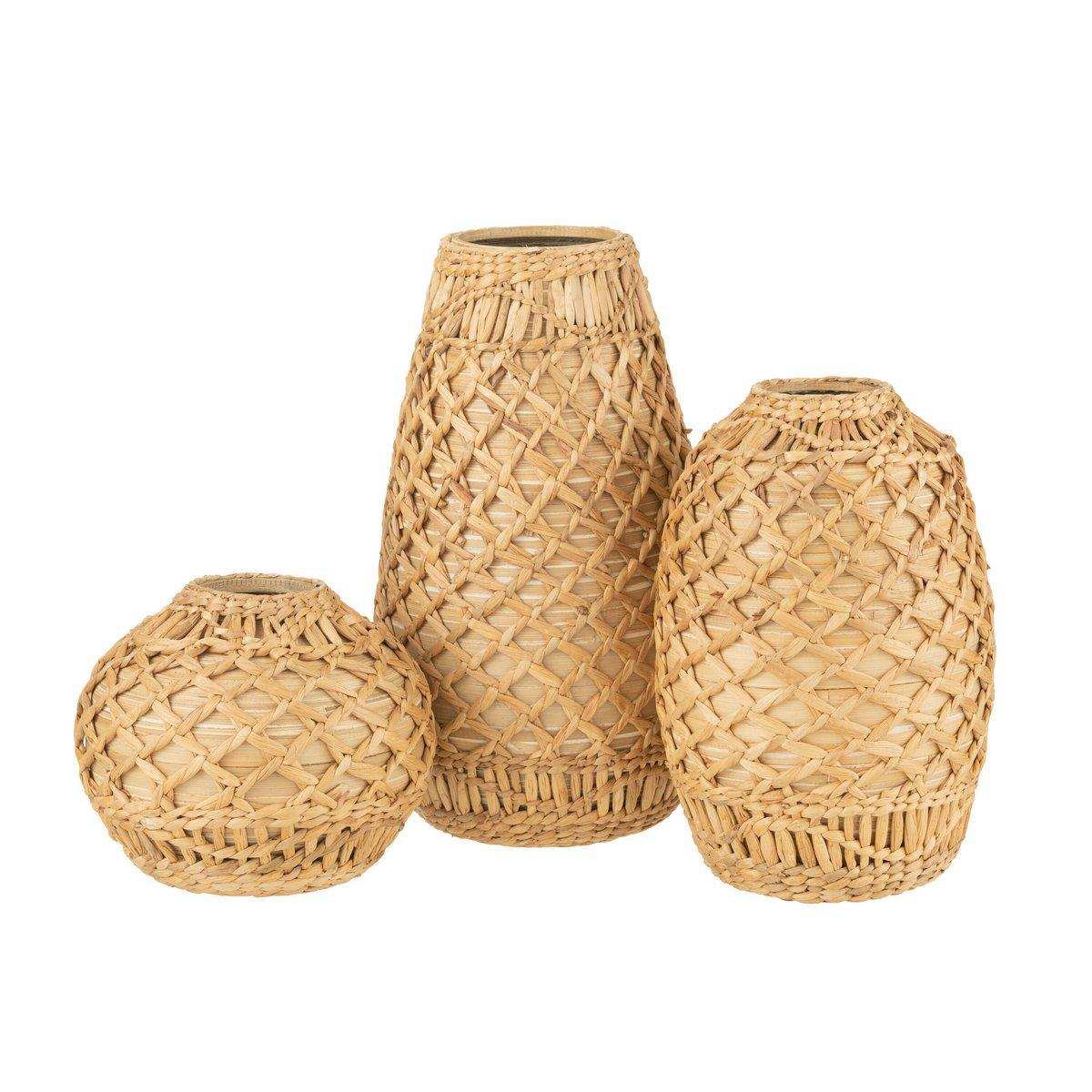 J-Line Vase Korbgeflecht – Bambus – Natur – groß - HomeDesign Knaus