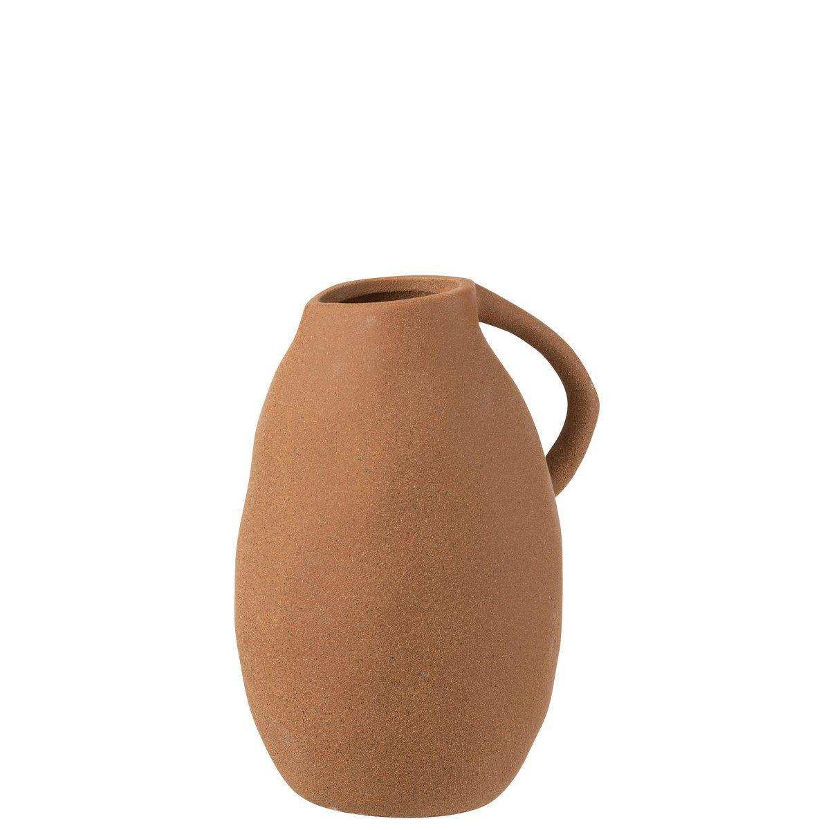 J-Line Vase Krug – Keramik – Braun – mittelgroß - HomeDesign Knaus