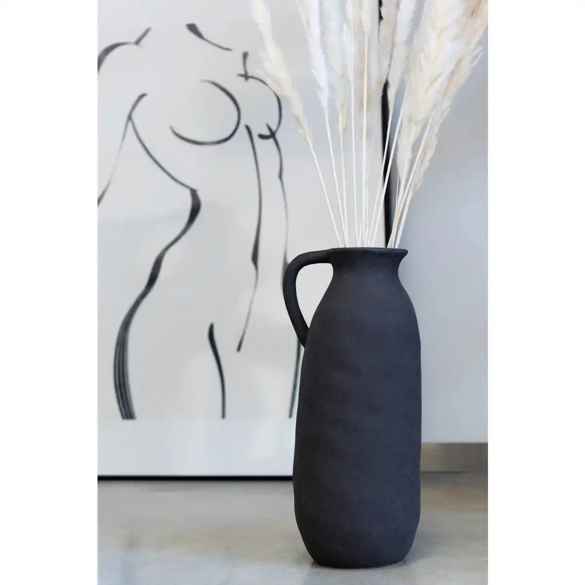 J-Line Vase Krug - Keramik - Schwarz - Groß - HomeDesign Knaus