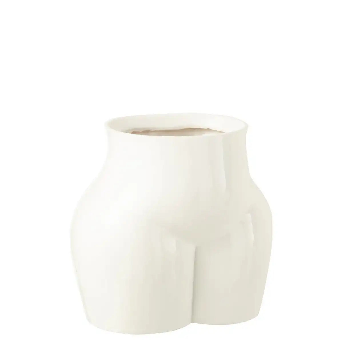 J-Line Vase Lady Bottom Pewter Glossy – Polyresin – weiß - HomeDesign Knaus