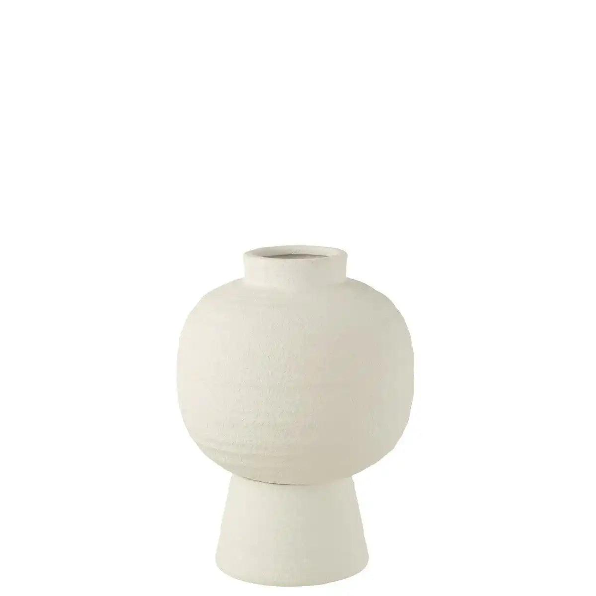 J-Line Vase Lantern Clay - Blumenvase - weiß - klein - 33 cm - HomeDesign Knaus