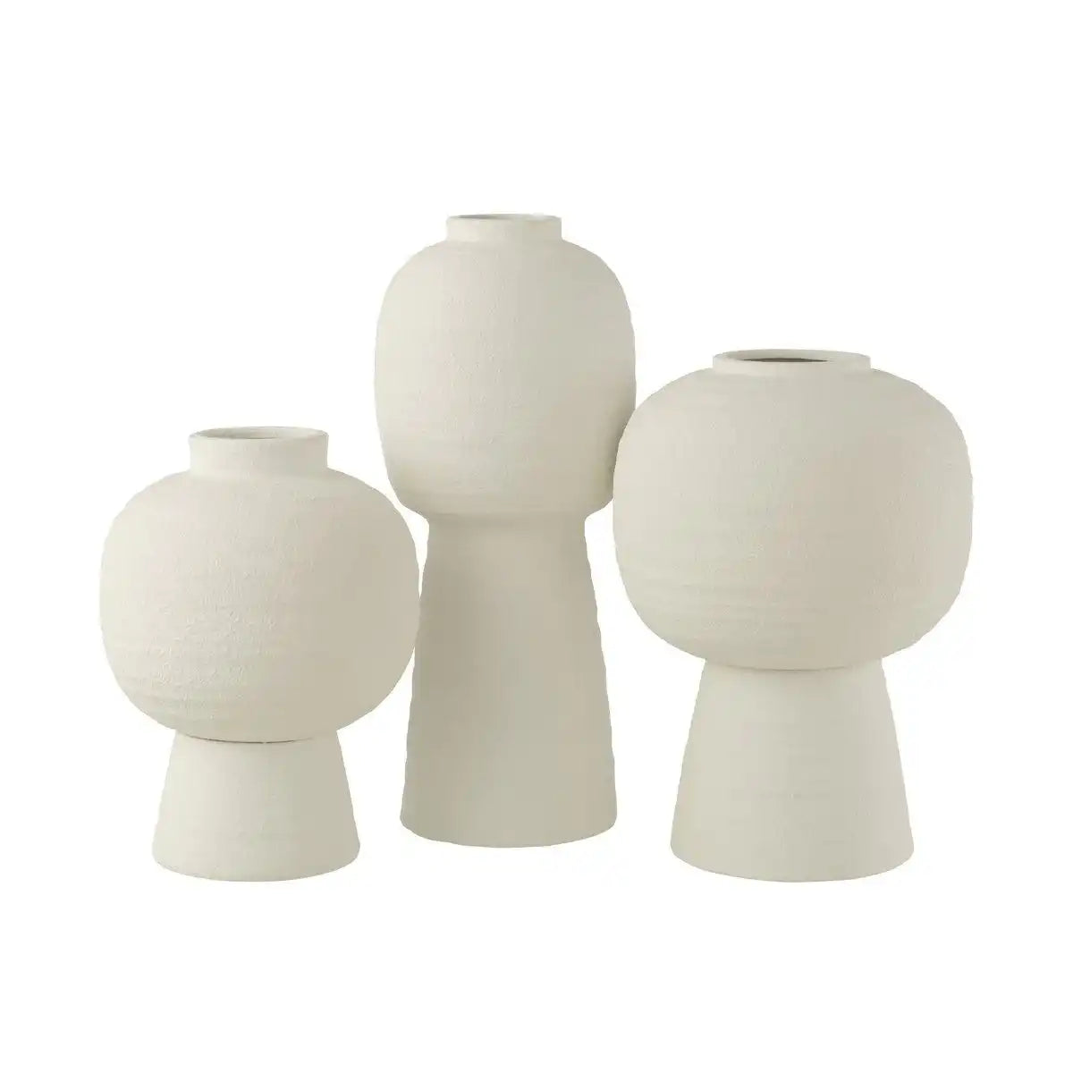 J-Line Vase Lantern Clay - Keramik - Weiß - Groß - HomeDesign Knaus