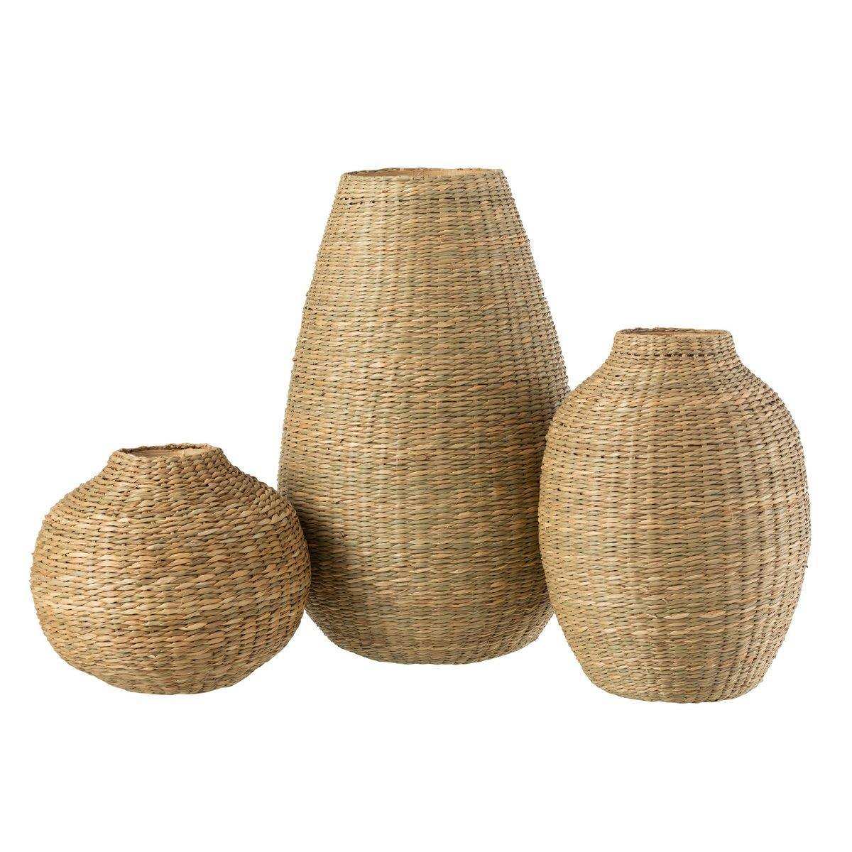 J-Line Vase Large Decorative - Seegras/Bambus - Natur - 46 cm hoch - HomeDesign Knaus
