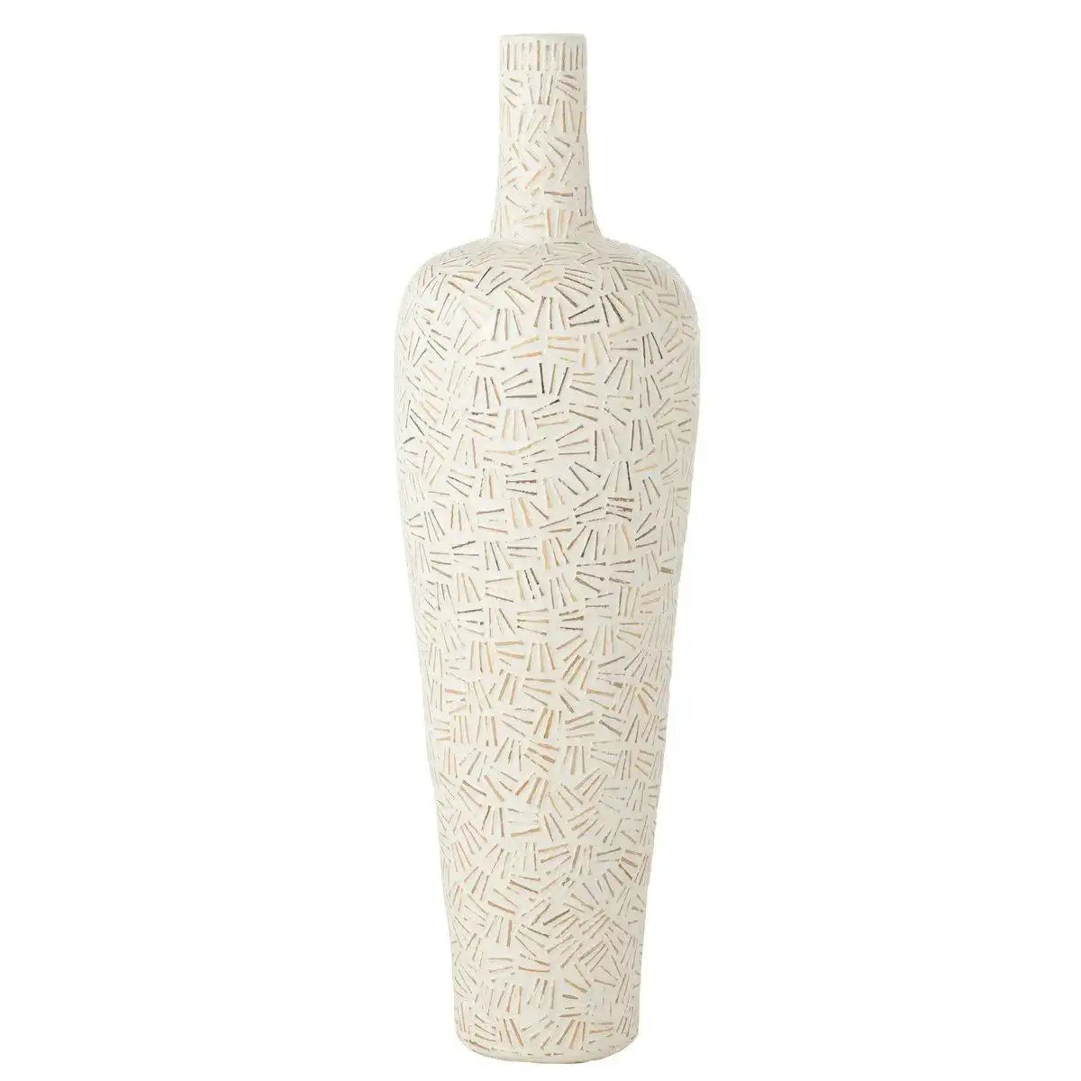 J-Line Vase Lauwra Cement White Large - HomeDesign Knaus