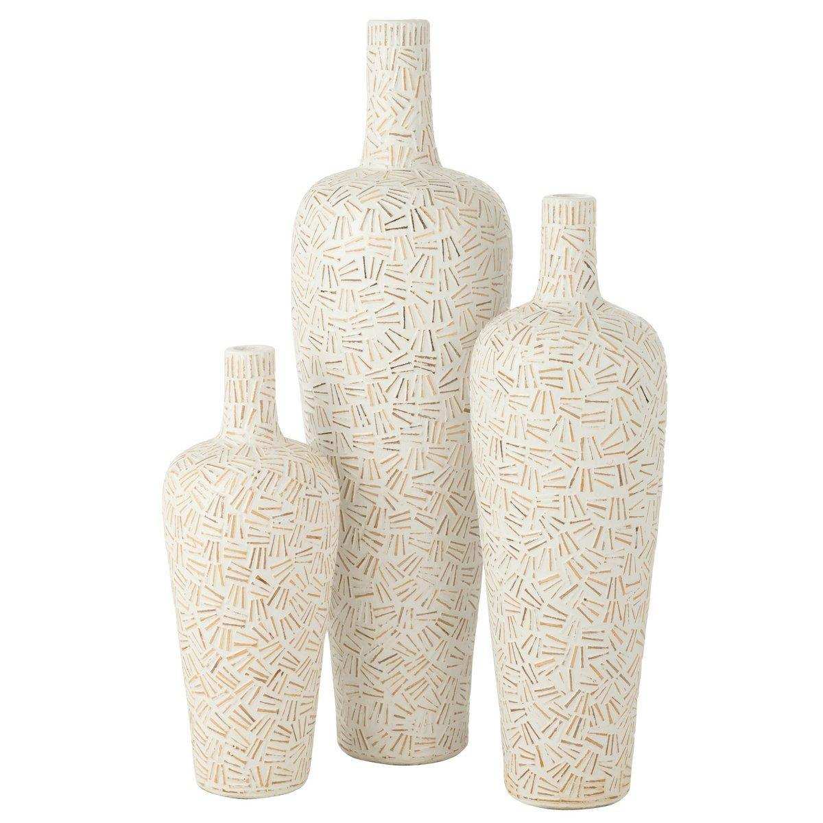 J-Line Vase Lauwra Cement White Large - HomeDesign Knaus