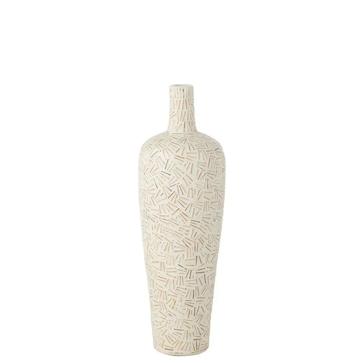 J-Line Vase Lauwra Cement White Medium - HomeDesign Knaus