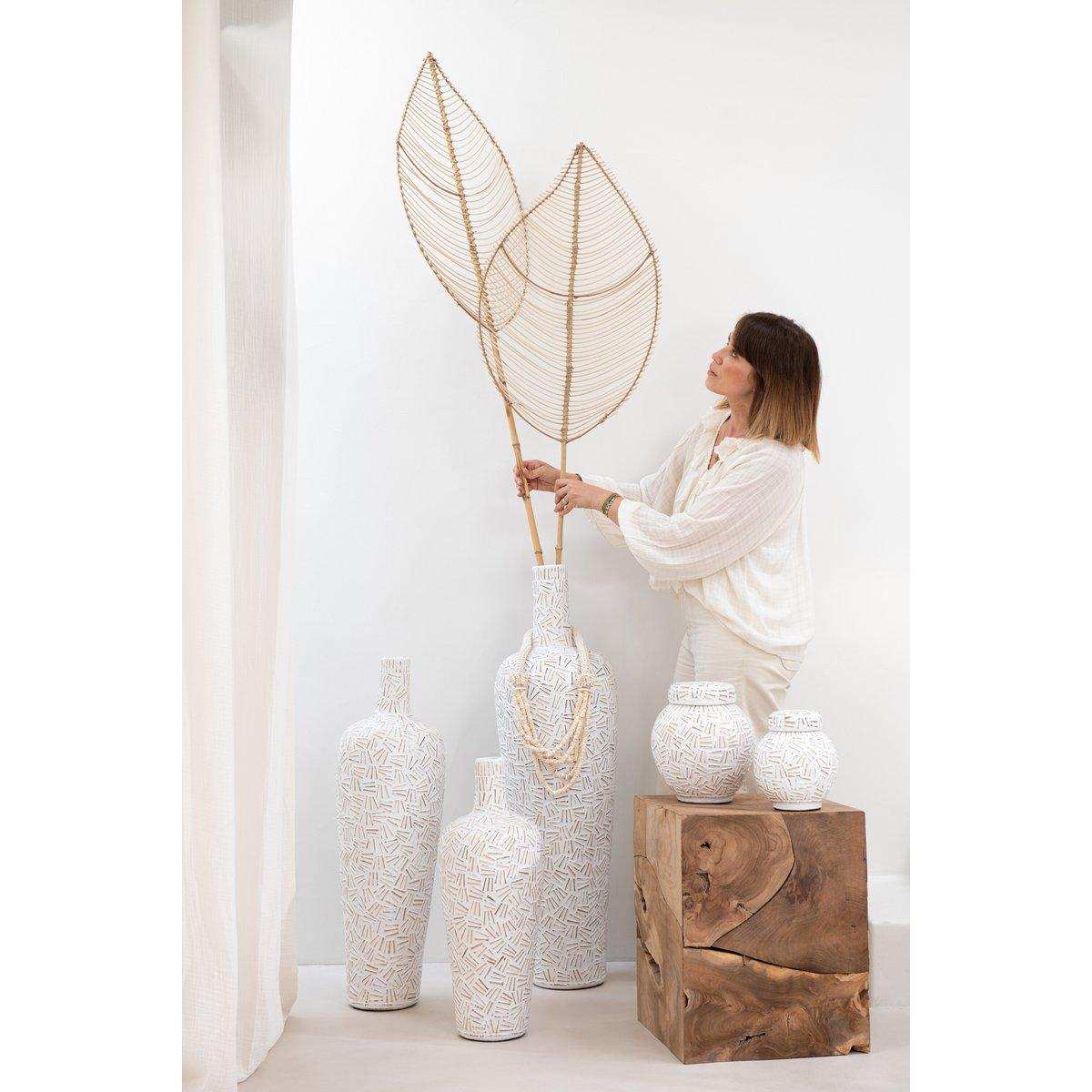 J-Line Vase Lauwra Zement Weiß Klein - HomeDesign Knaus