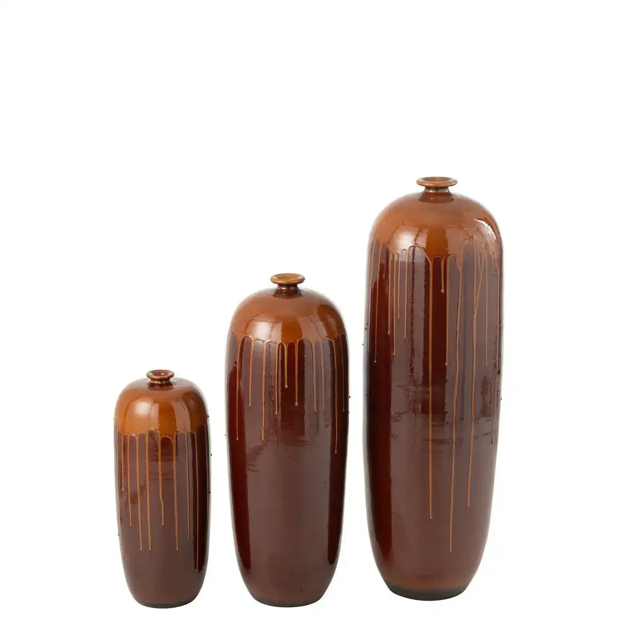 J-Line Vase Lee Blinkend – Terra – Braun/Orange – groß – 95 cm Höhe - HomeDesign Knaus