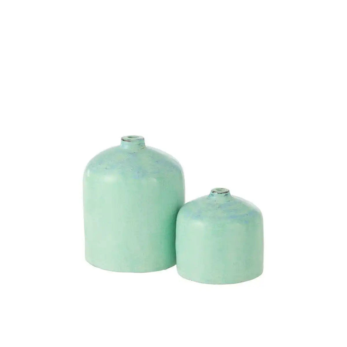 J-Line Vase Leonard Terrakottablau Groß - HomeDesign Knaus