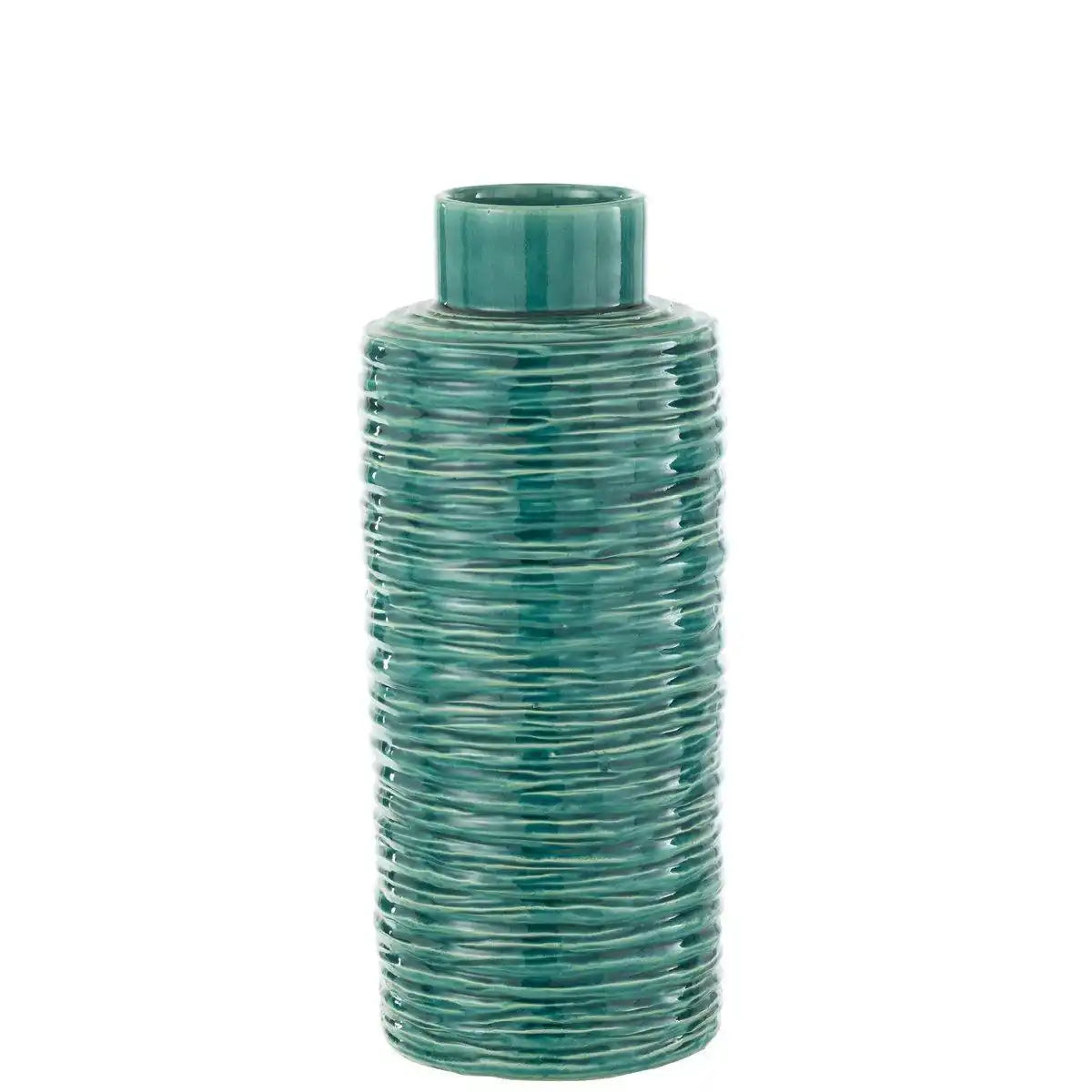J-Line Vase Line – Keramik – Azurblau – groß - HomeDesign Knaus