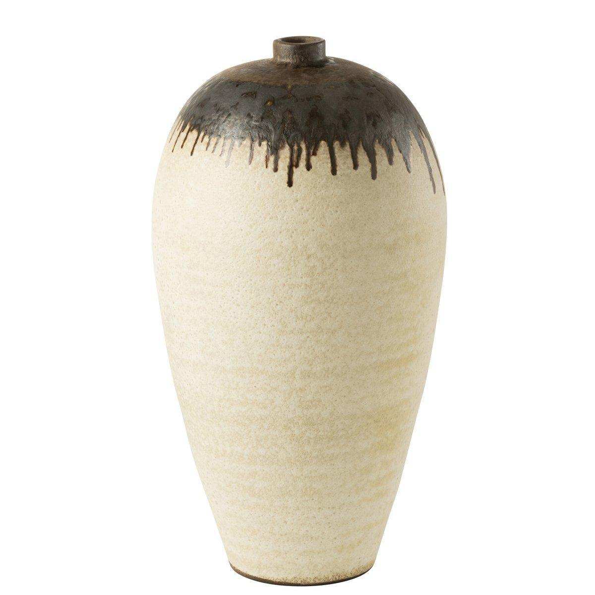 J-Line Vase Lombok Keramik Beige/Braun Groß - HomeDesign Knaus