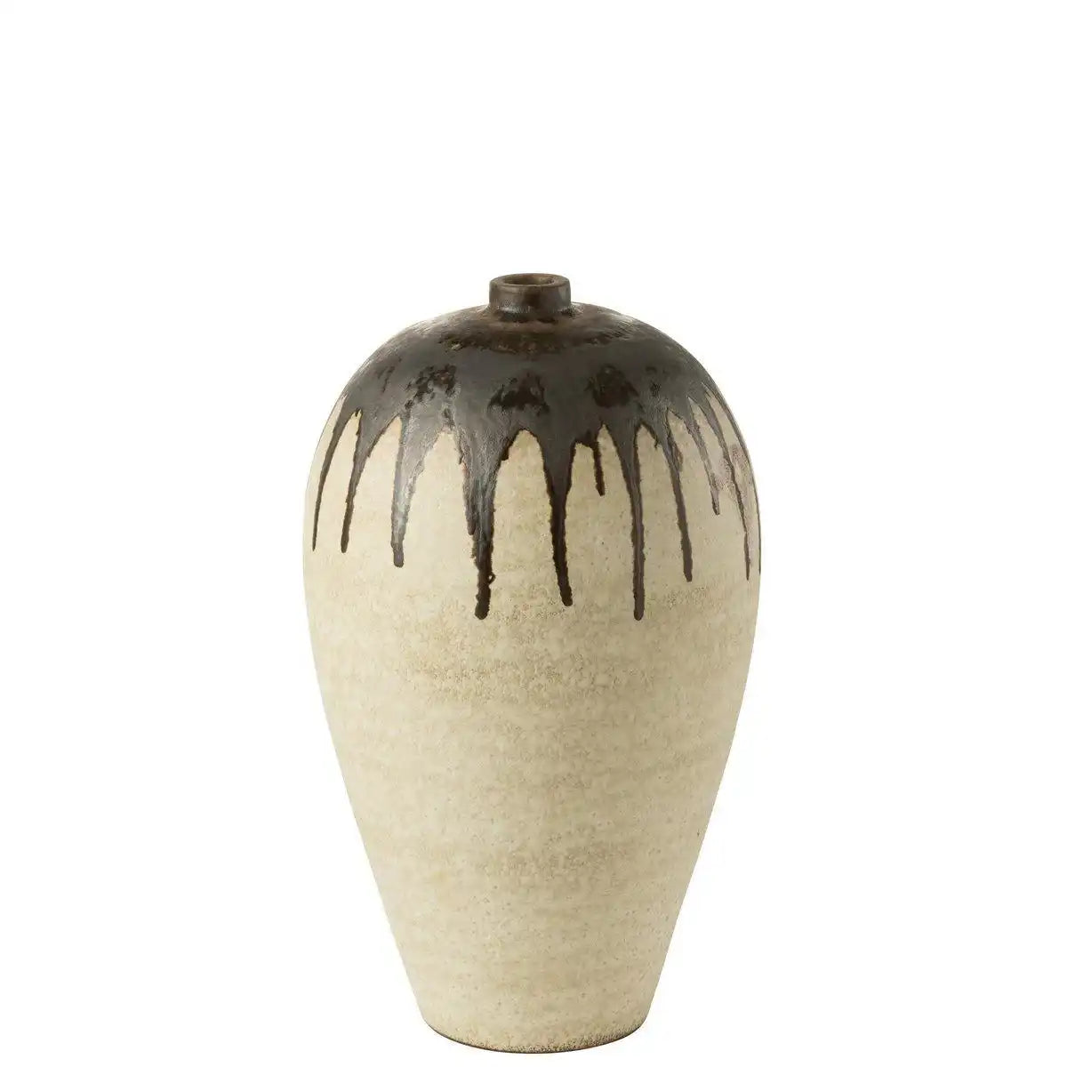 J-Line Vase Lombok Keramik Beige/Braun Klein - HomeDesign Knaus