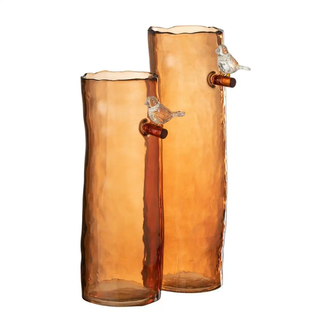 J-Line Vase Long Bird Glas Orange Groß - HomeDesign Knaus