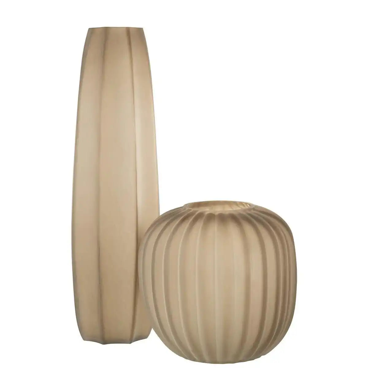 J-Line Vase Long Stripe Sand – Glas – Hellbraun - HomeDesign Knaus