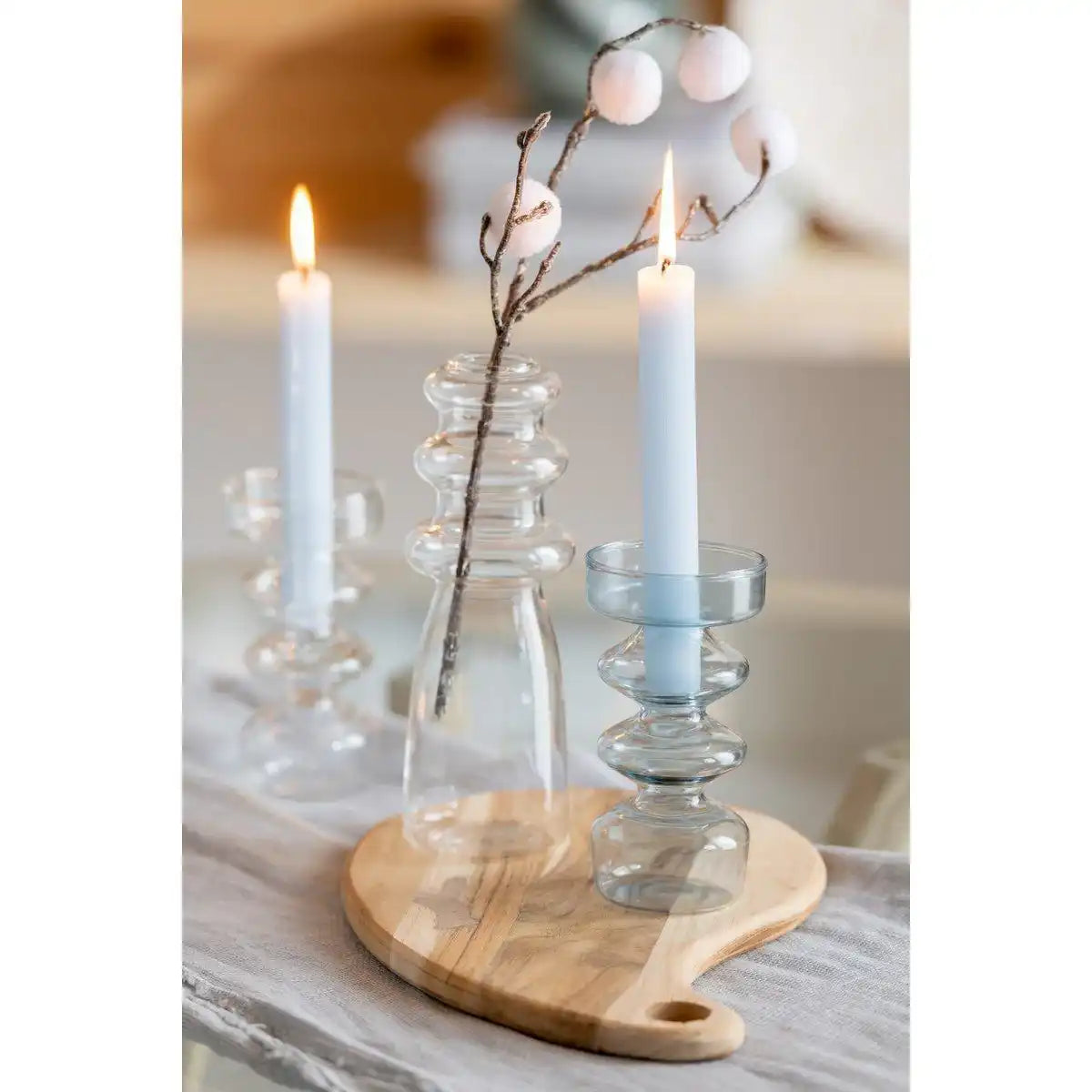 J-Line Vase Luna - Glas - Blau - klein - HomeDesign Knaus