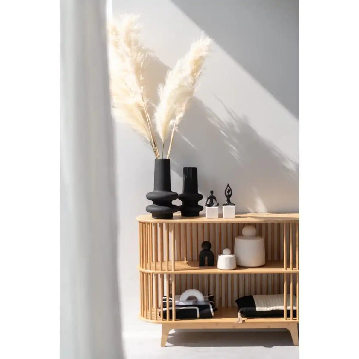 J-Line Vase Lyra Clay Schwarz Klein - HomeDesign Knaus