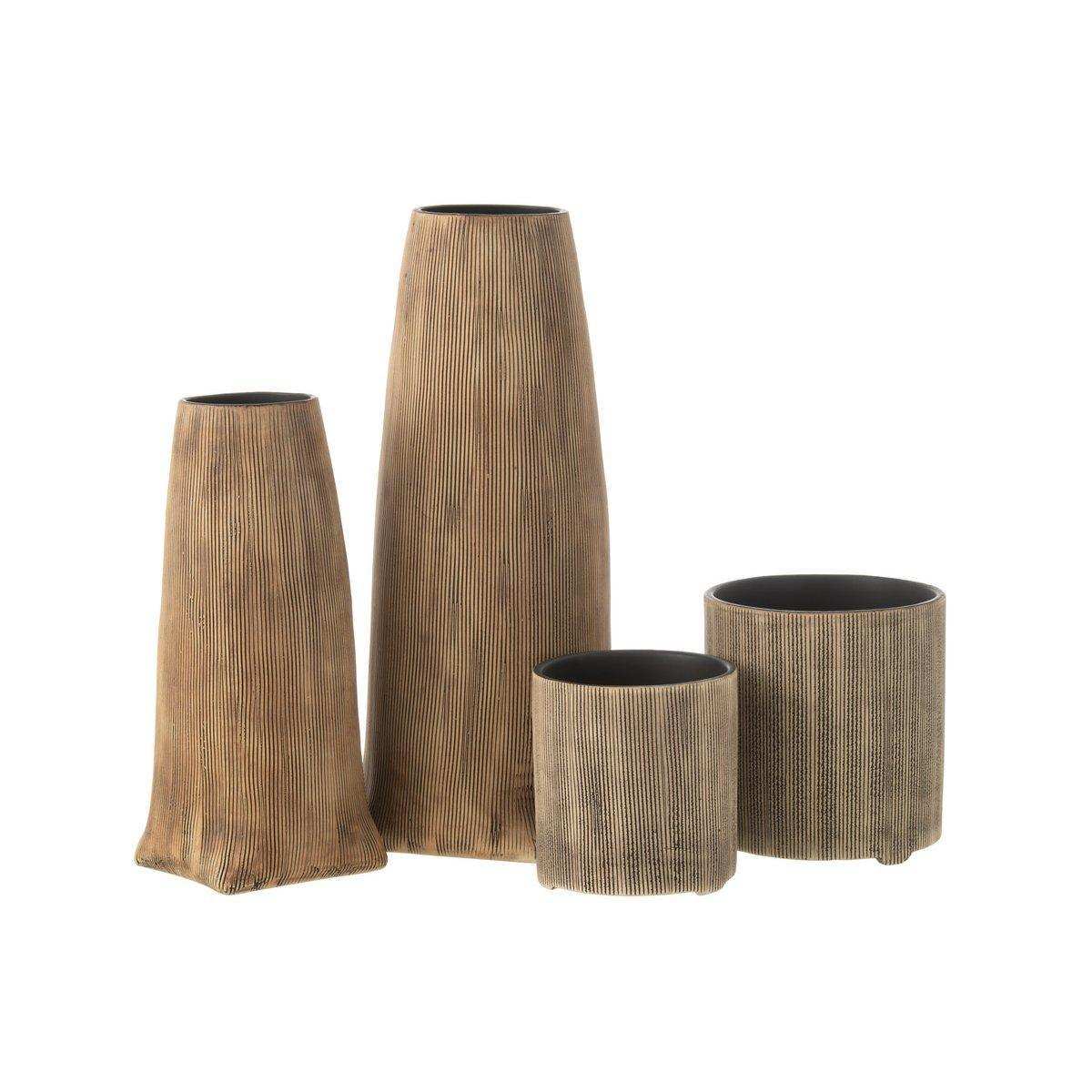 J-Line Vase Maria Lang - Keramik - Braun - Groß - HomeDesign Knaus