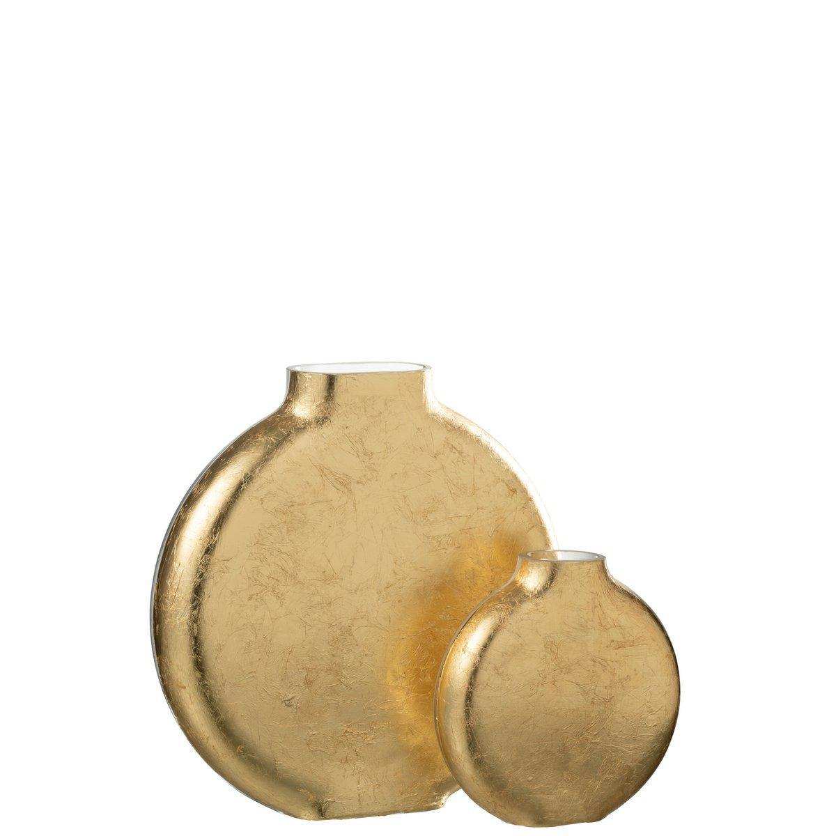 J-Line Vase Miki - Glas - transparent/gold - groß - HomeDesign Knaus