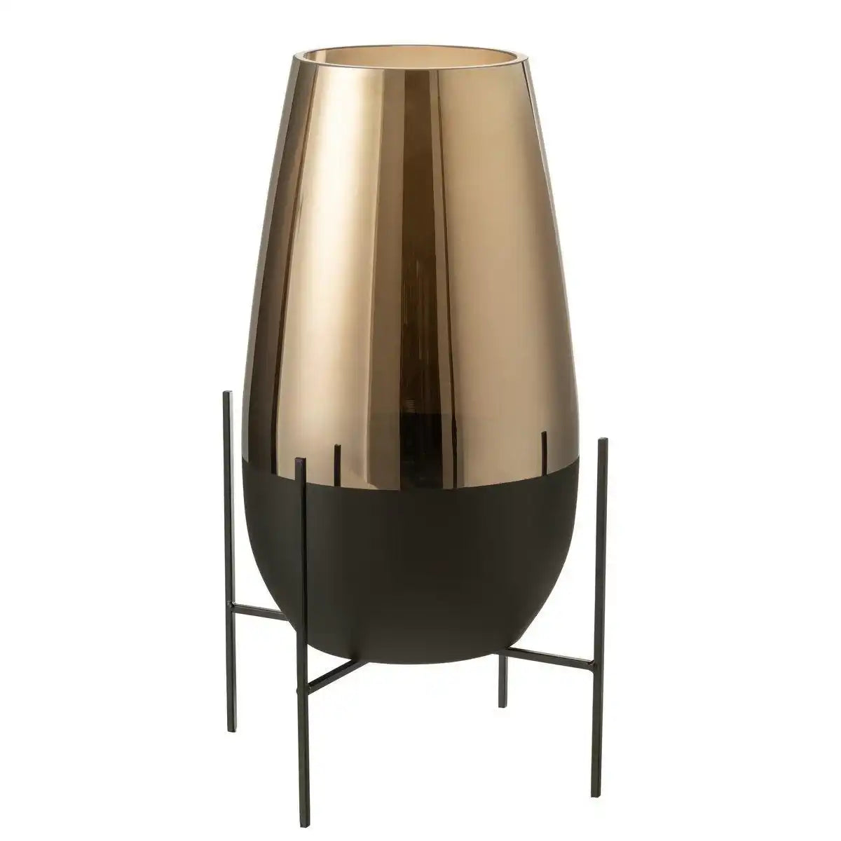 J-Line Vase Milan - Glas - Gold/Schwarz - HomeDesign Knaus