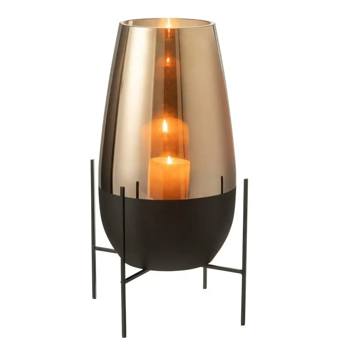 J-Line Vase Milan - Glas - Gold/Schwarz - HomeDesign Knaus