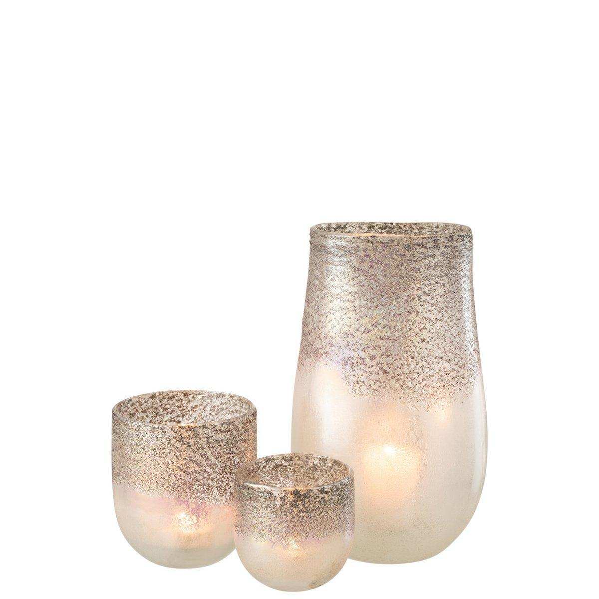 J-Line Vase Milano - Glas - Grau/Rosa - 31,00 cm hoch - HomeDesign Knaus