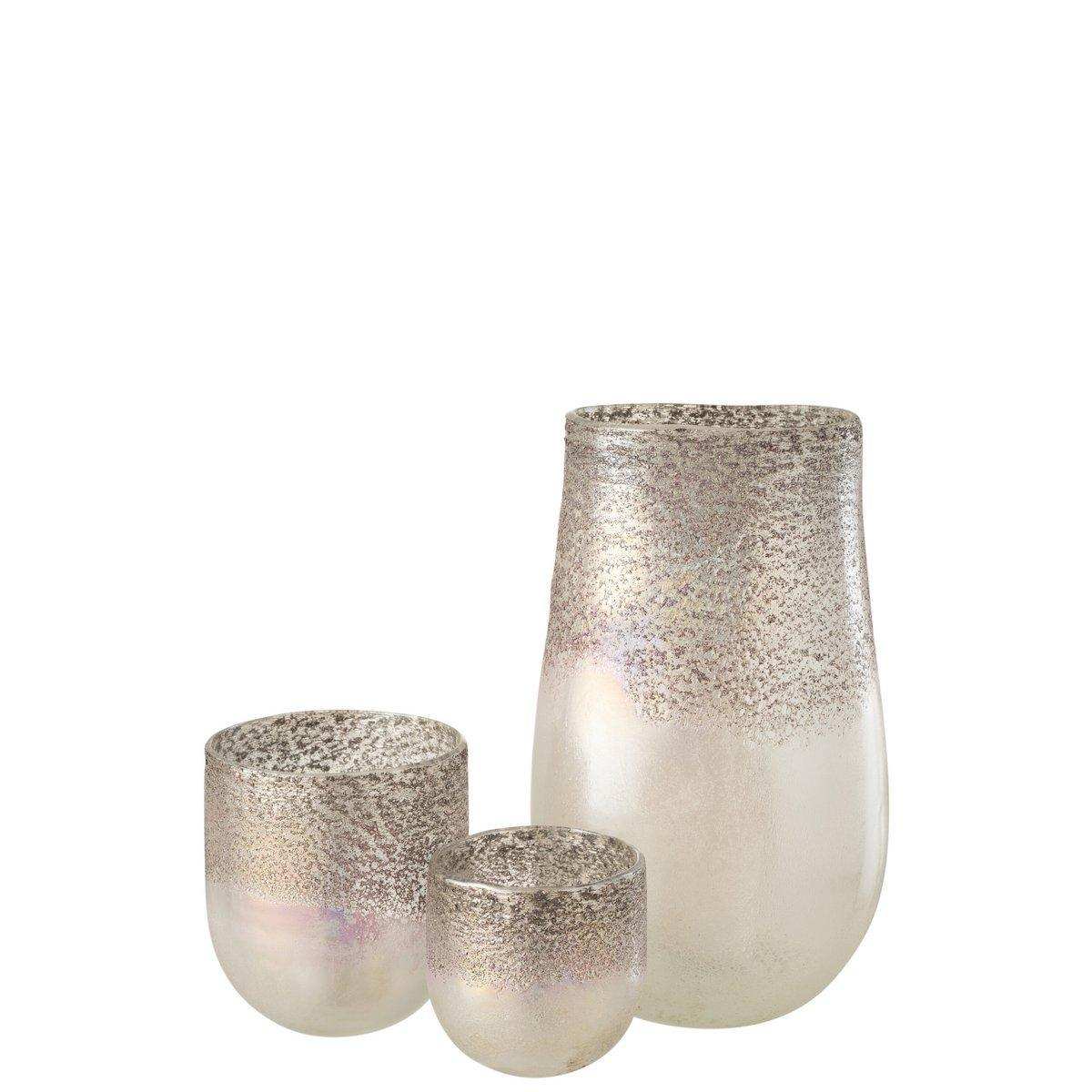 J-Line Vase Milano - Glas - Grau/Rosa - 31,00 cm hoch - HomeDesign Knaus