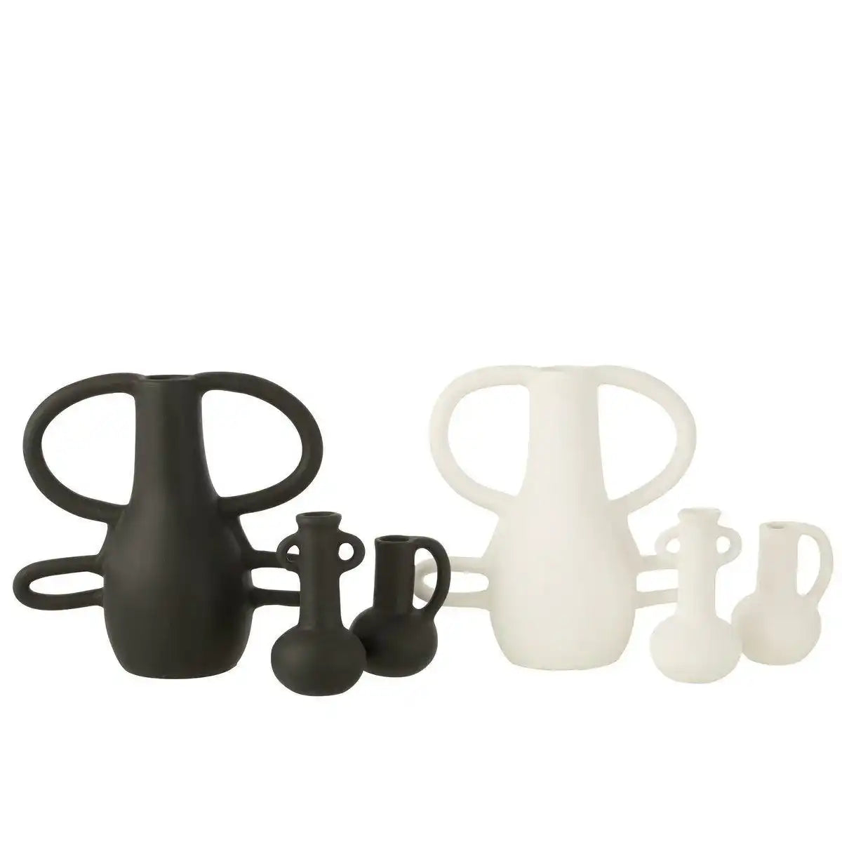 J-Line Vase mit 4 Griffen, Terrakotta-Schwarz - HomeDesign Knaus
