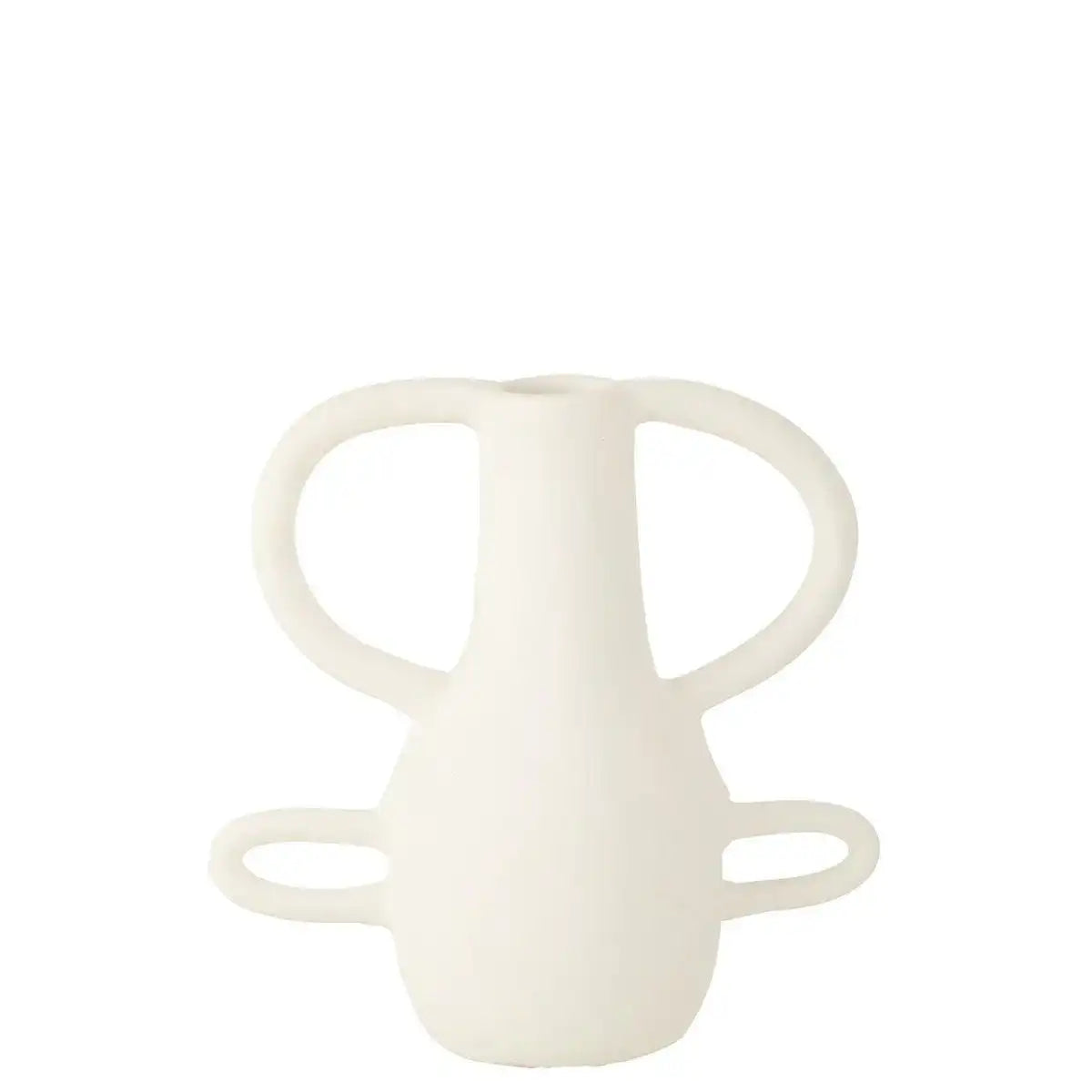 J-Line Vase mit 4 Griffen Terrakottaweiß - HomeDesign Knaus