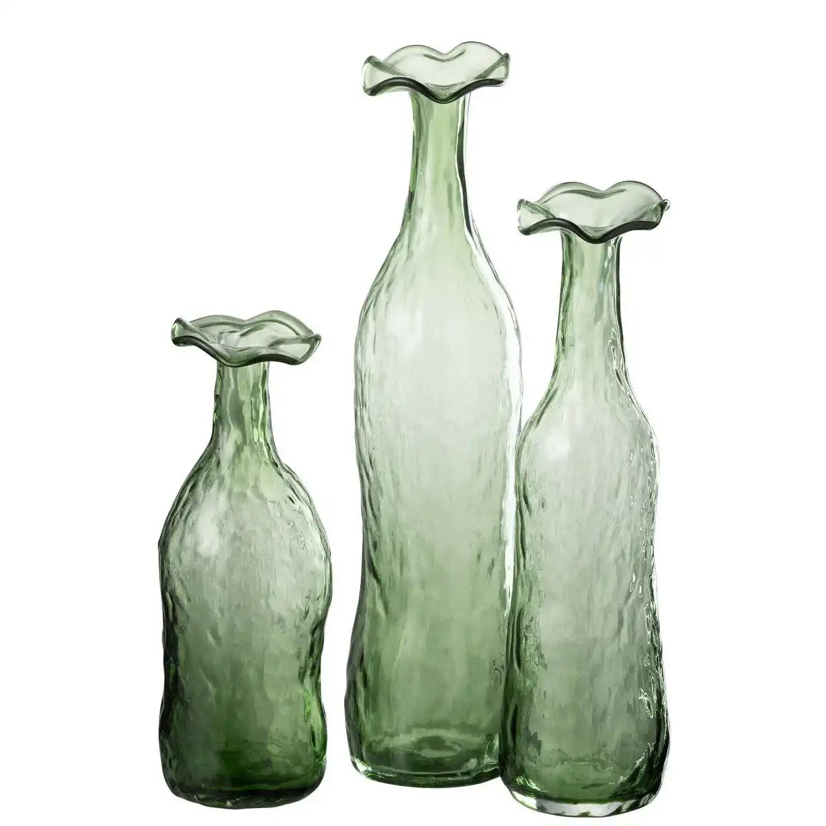 J-Line Vase mit Öffnung, Glas, Grün, groß - HomeDesign Knaus