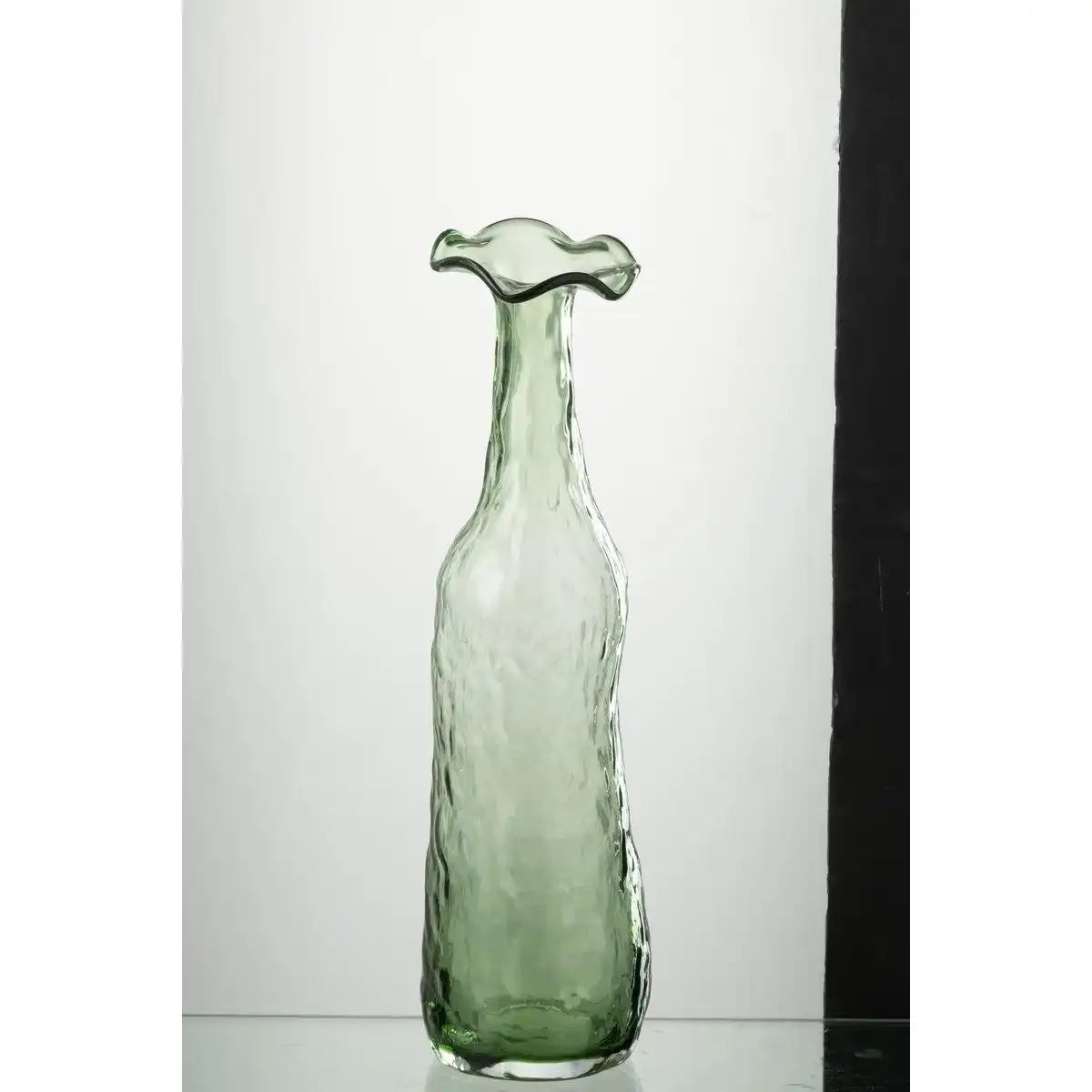 J-Line Vase mit Öffnung, Glas, Grün, mittelgroß - HomeDesign Knaus