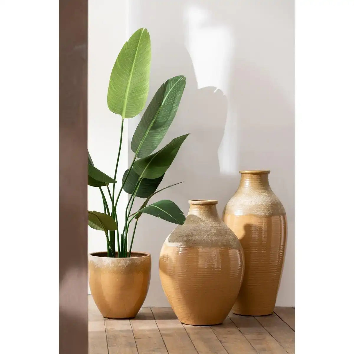 J-Line Vase Modern - Keramik - Hellbraun - Klein - HomeDesign Knaus