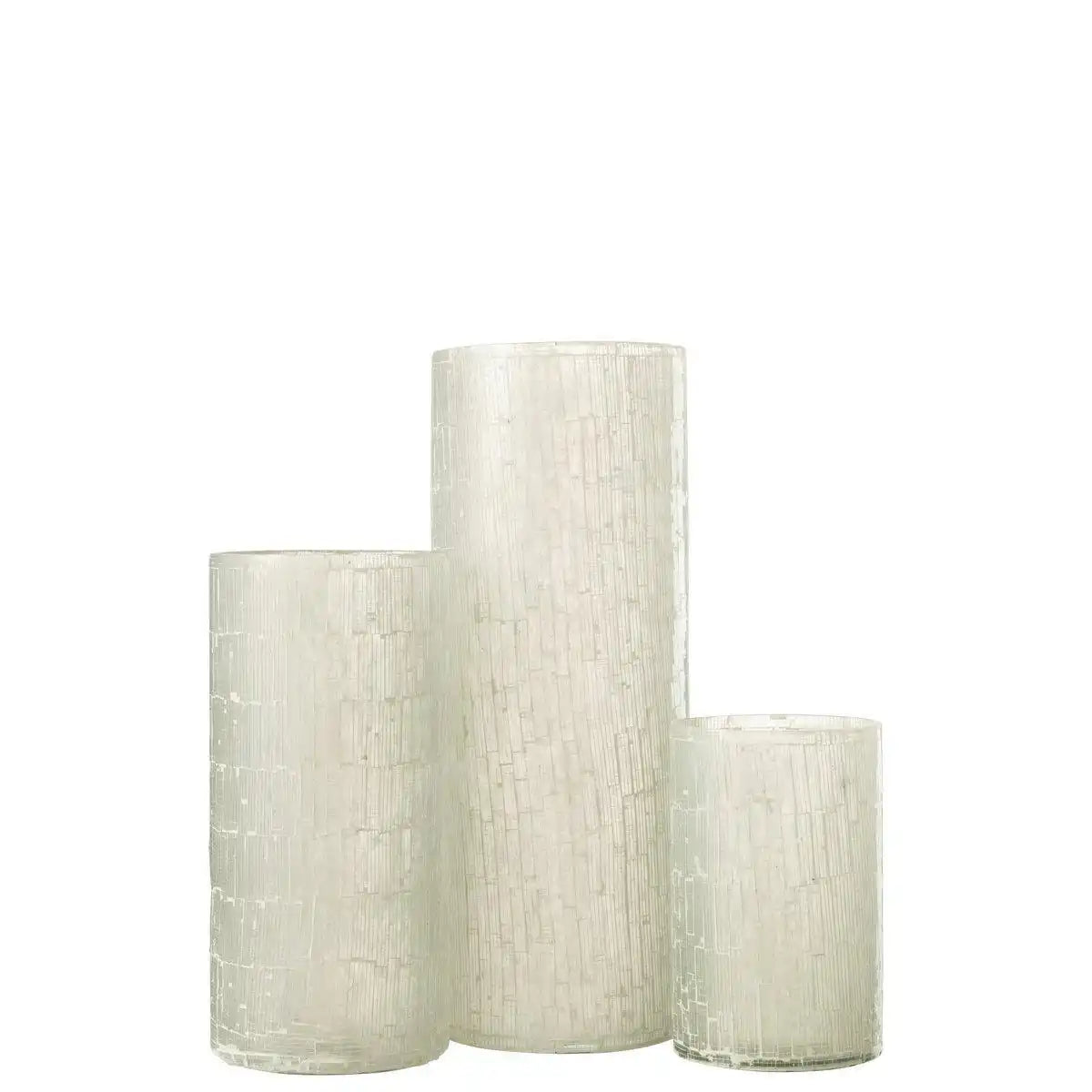 J-Line Vase Mosaik - Glas - hellgrau - groß - HomeDesign Knaus
