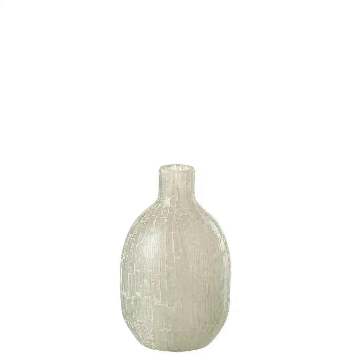 J-Line Vase Mosaik rund – Glas – hellgrau - HomeDesign Knaus