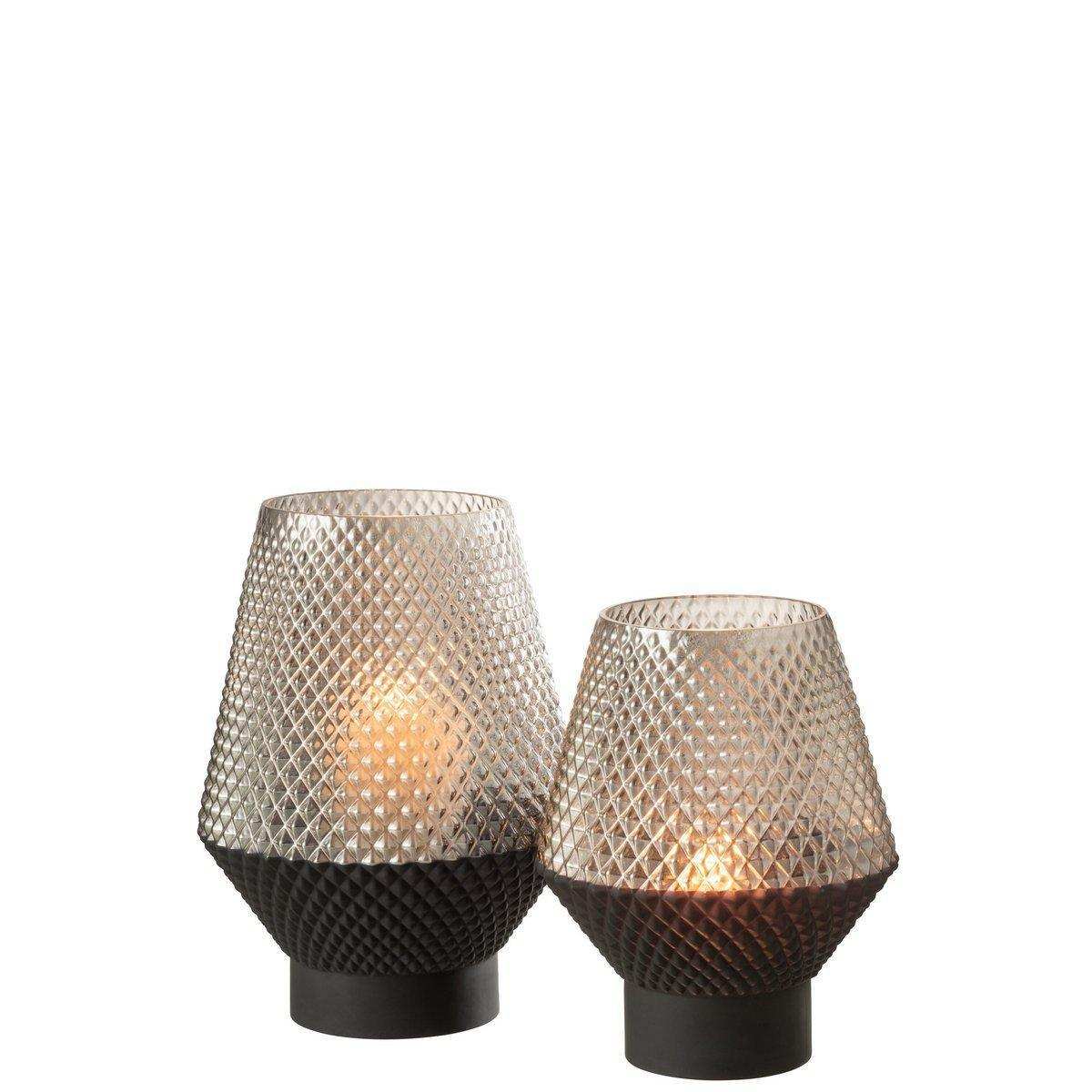 J-Line Vase Motiv - Glas - Grau - Groß - HomeDesign Knaus