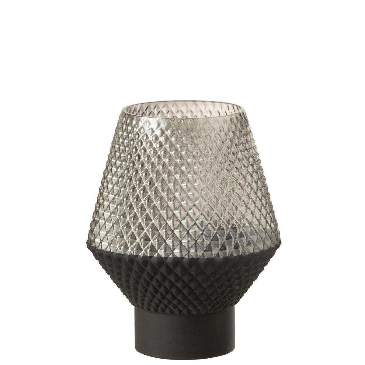 J-Line Vase Motiv - Glas - Grau - klein - HomeDesign Knaus