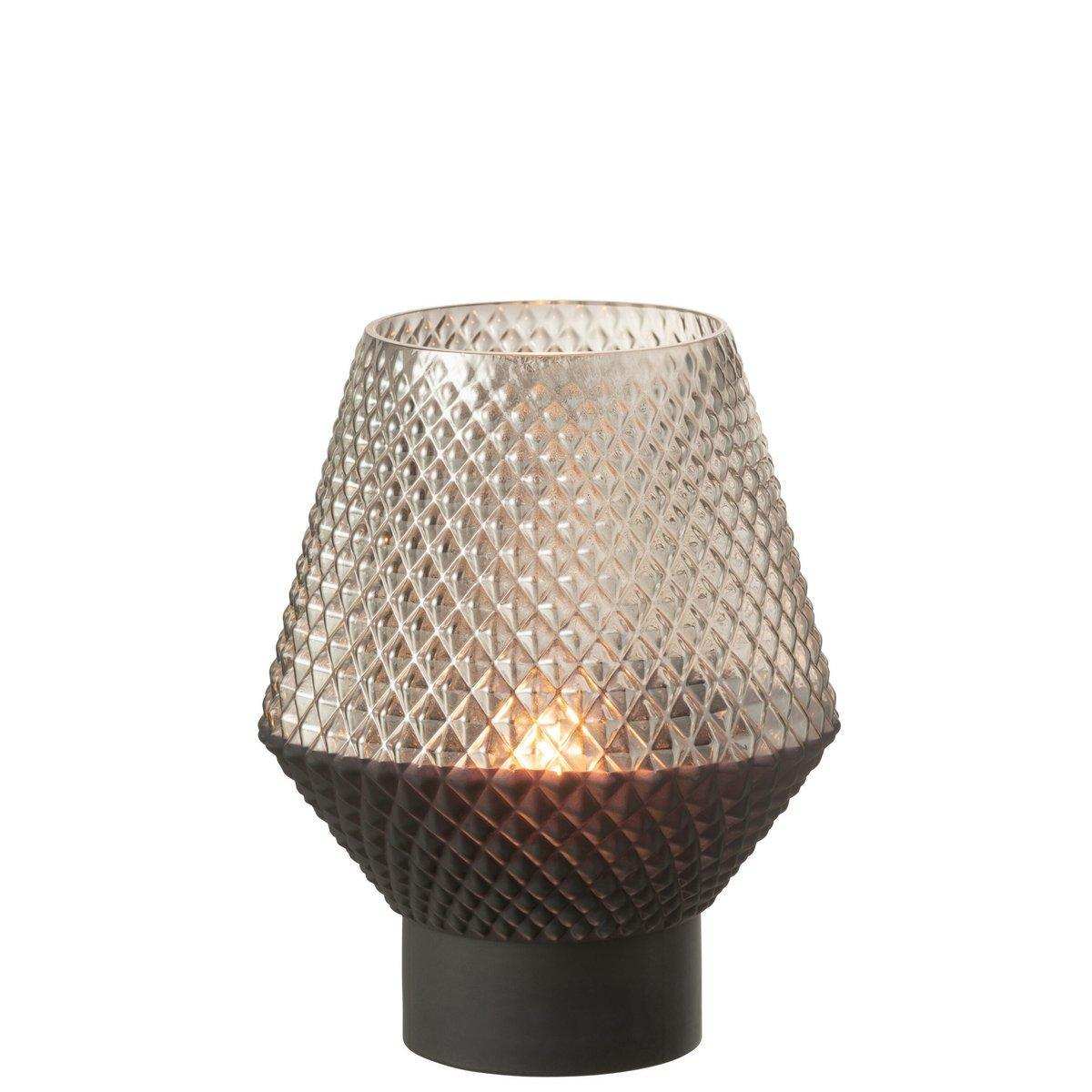 J-Line Vase Motiv - Glas - Grau - klein - HomeDesign Knaus
