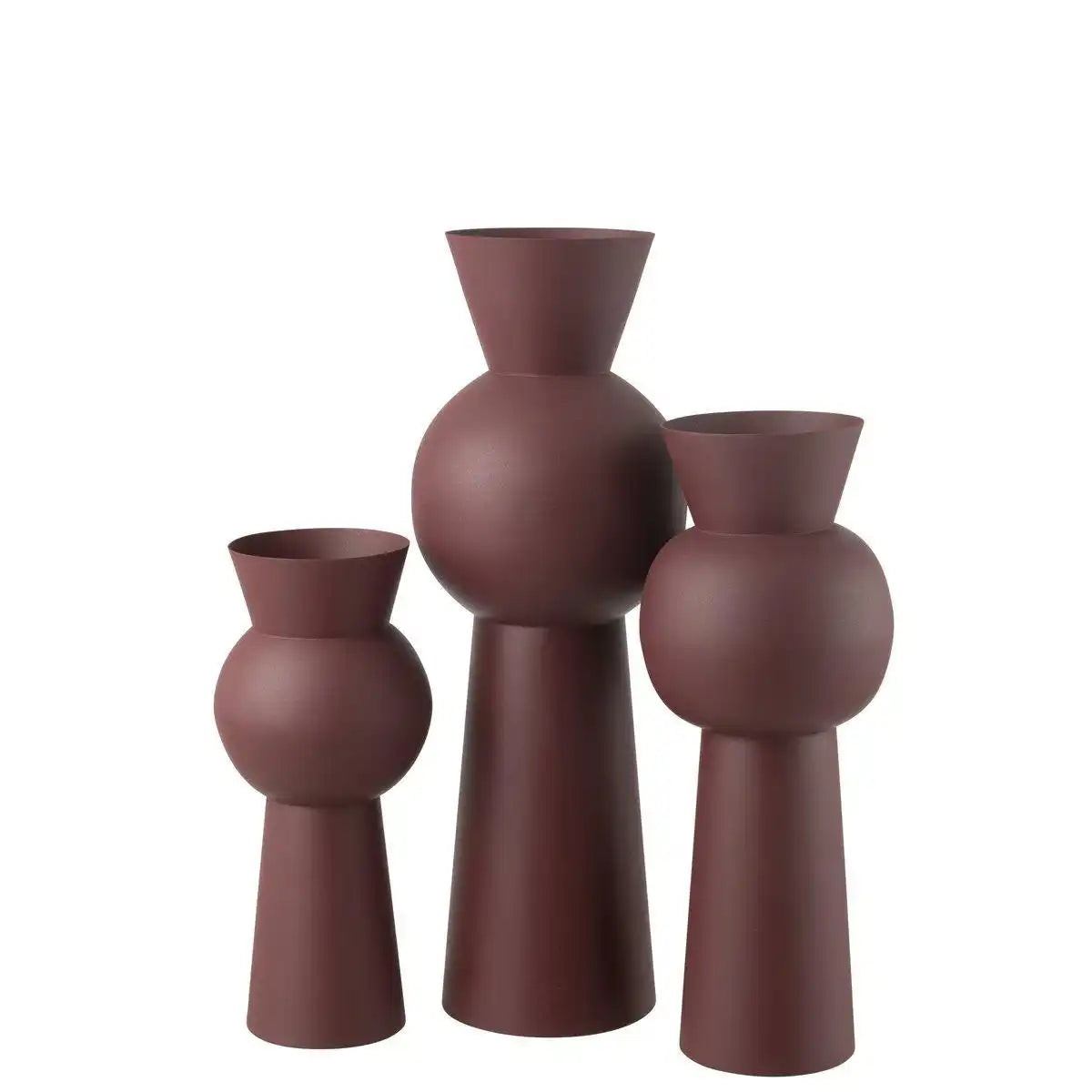 J-Line Vase Nala Eisen Kastanienbraun Groß - HomeDesign Knaus
