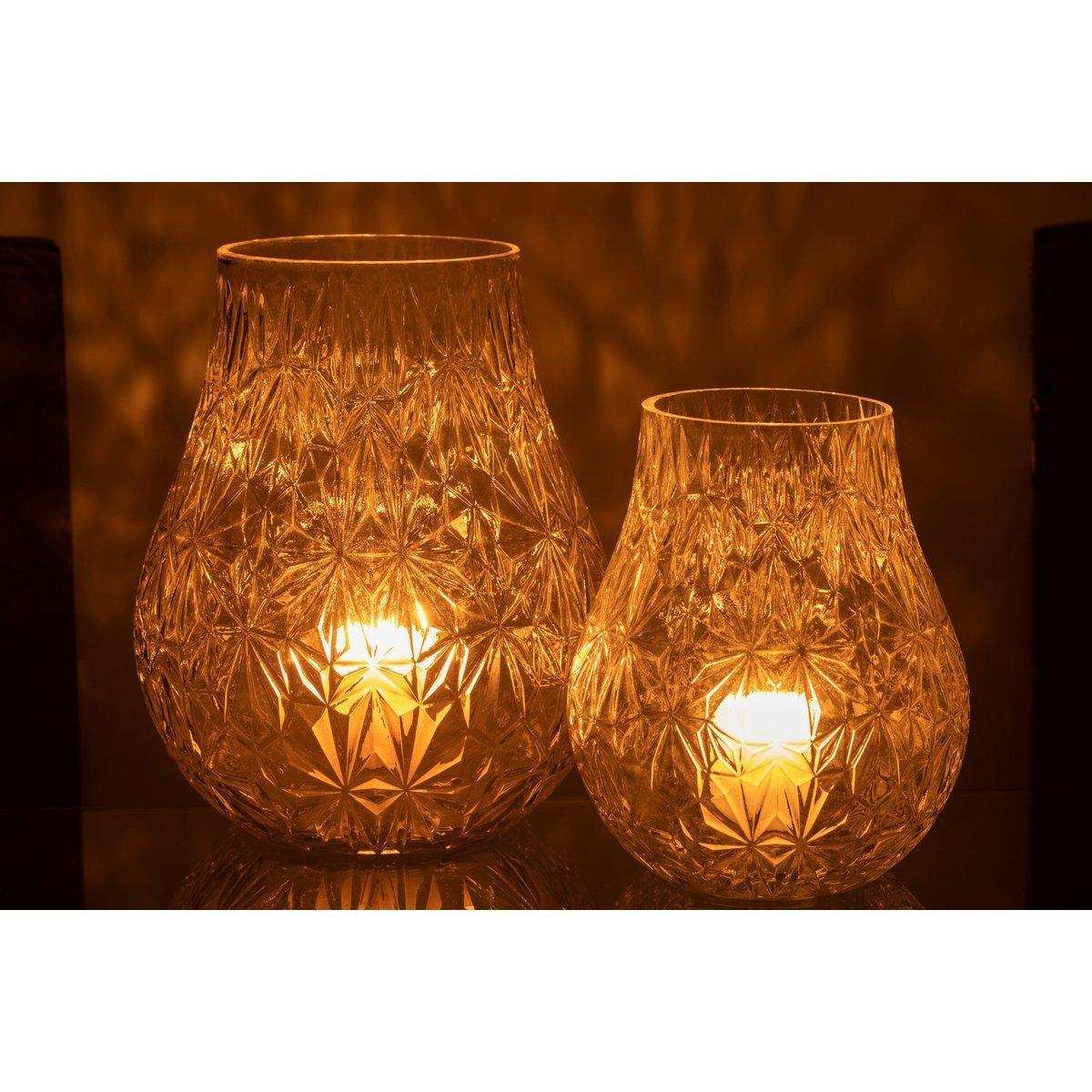 J-Line Vase Nox Cut - Glas - transparent - groß - HomeDesign Knaus