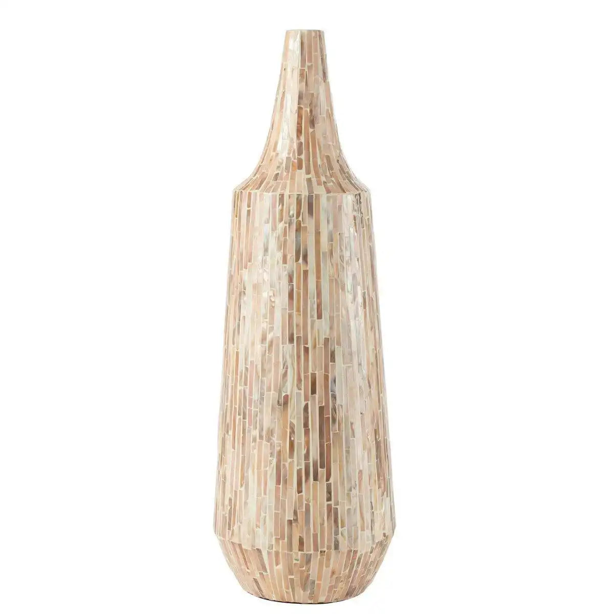 J-Line Vase Nuye Bottle - Muscheln/Papier - Beige - HomeDesign Knaus