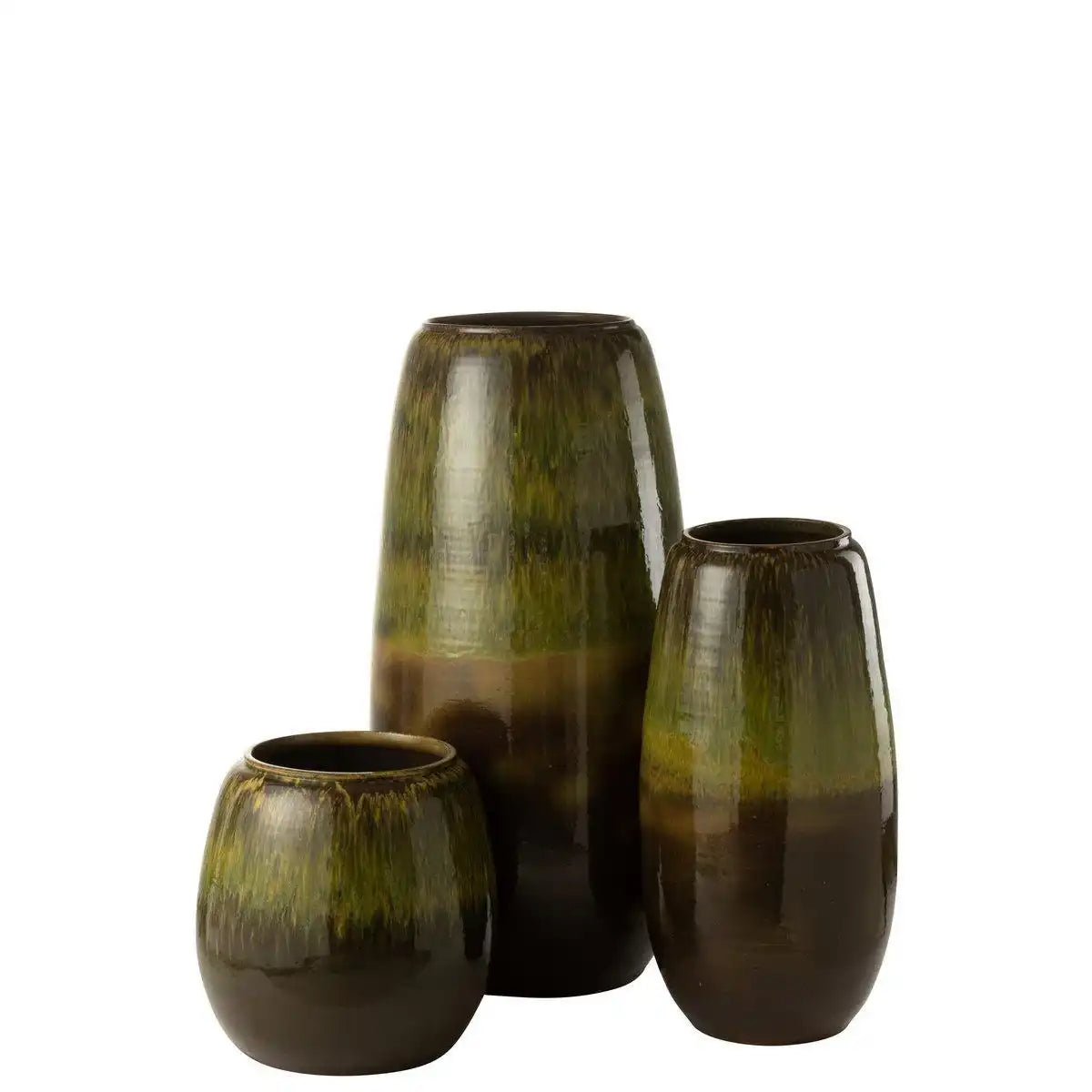J-Line Vase Olive – Keramik – Grün – groß - HomeDesign Knaus