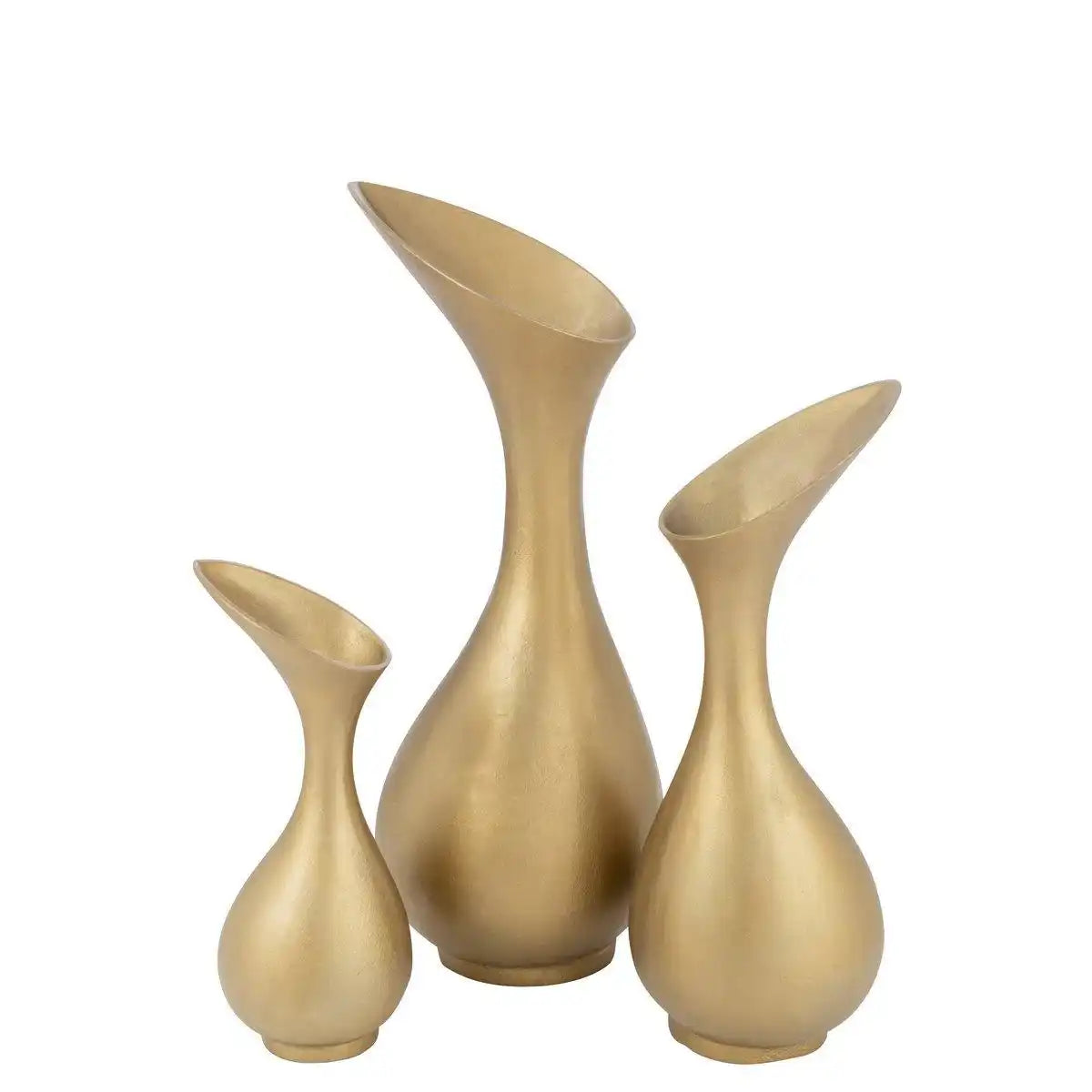 J-Line Vase Olivia – Aluminium – Gold – groß - HomeDesign Knaus