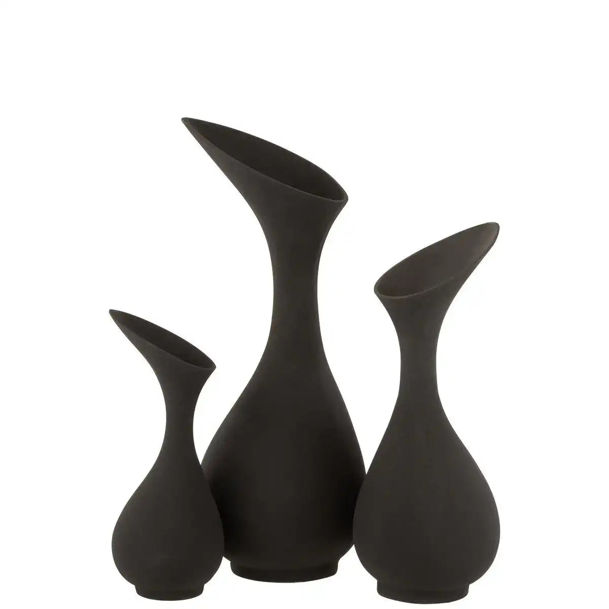J-Line Vase Olivia Rough Aluminium Schwarz Large - HomeDesign Knaus