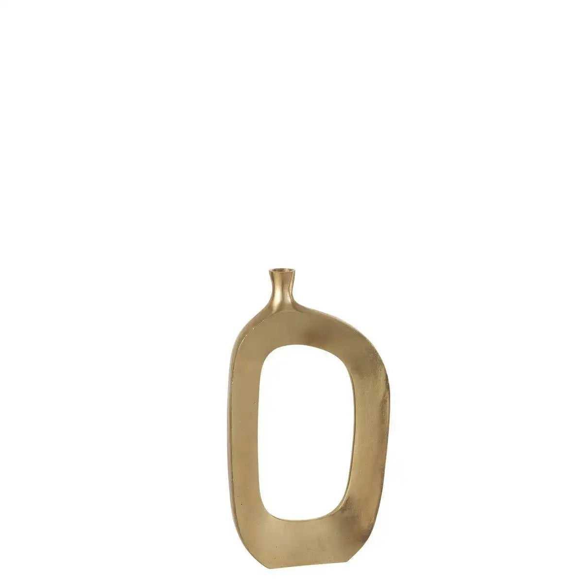 J-Line Vase Oval – Blumenvase – Aluminium – Gold – groß – 46 cm - HomeDesign Knaus