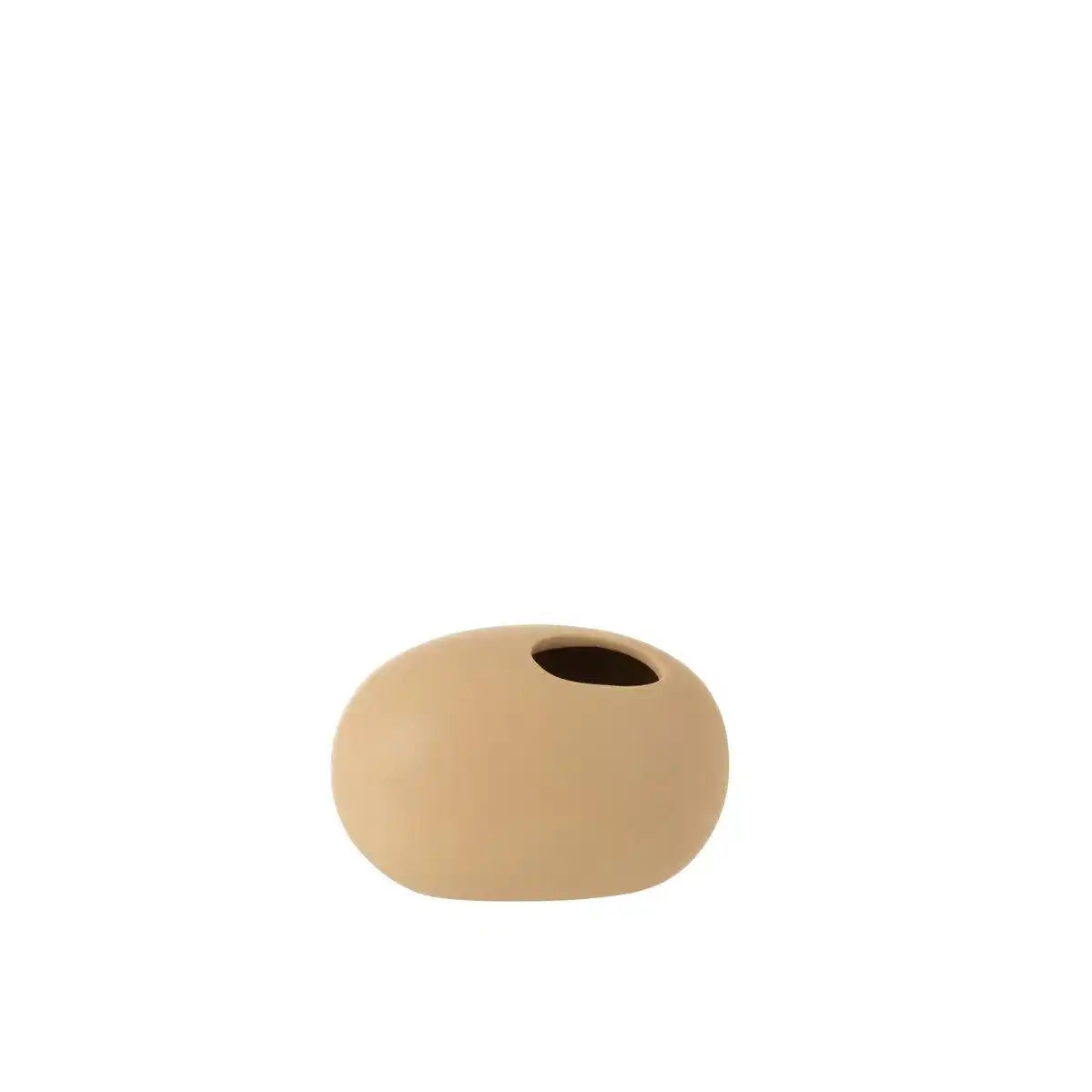 J-Line Vase Oval - Keramik - Beige - klein - 9,50 cm hoch - HomeDesign Knaus