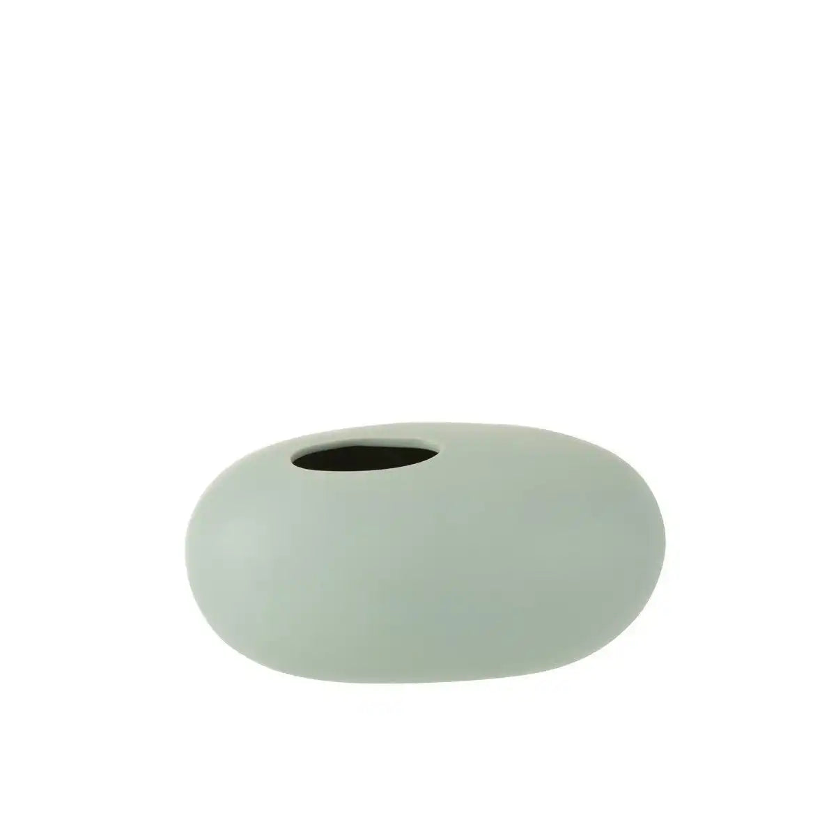 J-Line Vase Oval - Keramik - Grün - groß - 13,00 cm hoch - HomeDesign Knaus