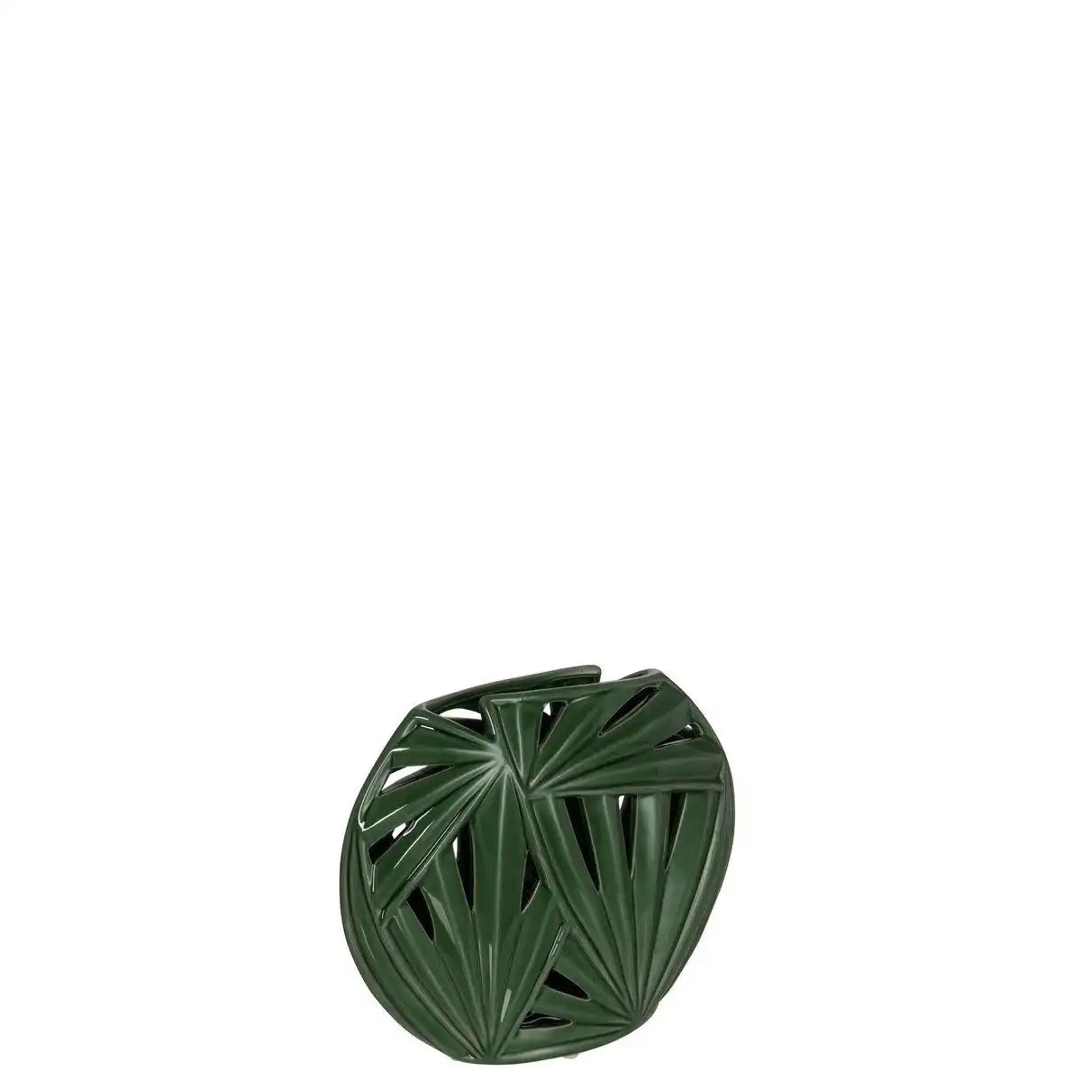 J-Line Vase Oval Tropical - Keramik - Grün - klein - HomeDesign Knaus