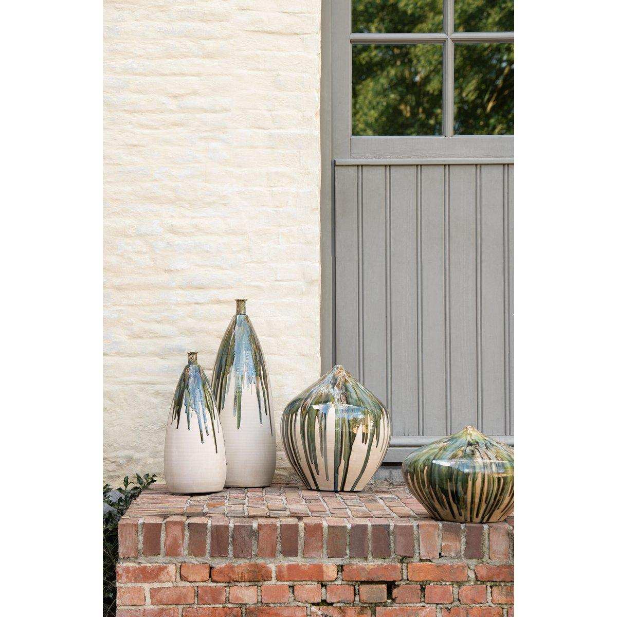 J-Line Vase Paint Keramik Natur/Grün Groß - HomeDesign Knaus