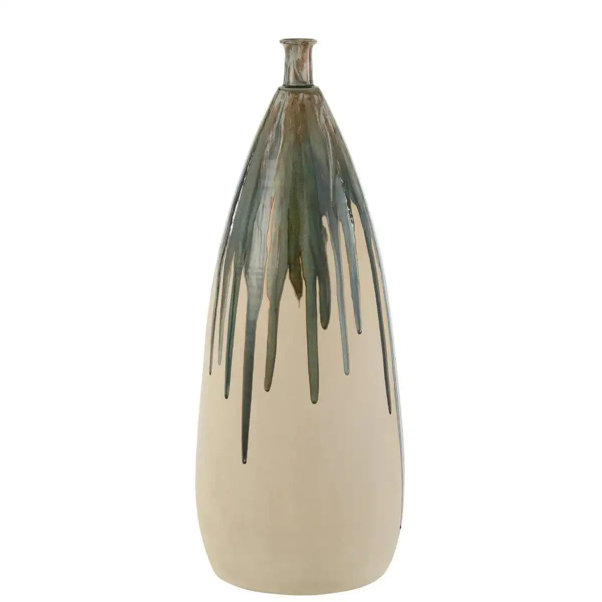 J-Line Vase Paint Keramik Natur/Grün Groß - HomeDesign Knaus