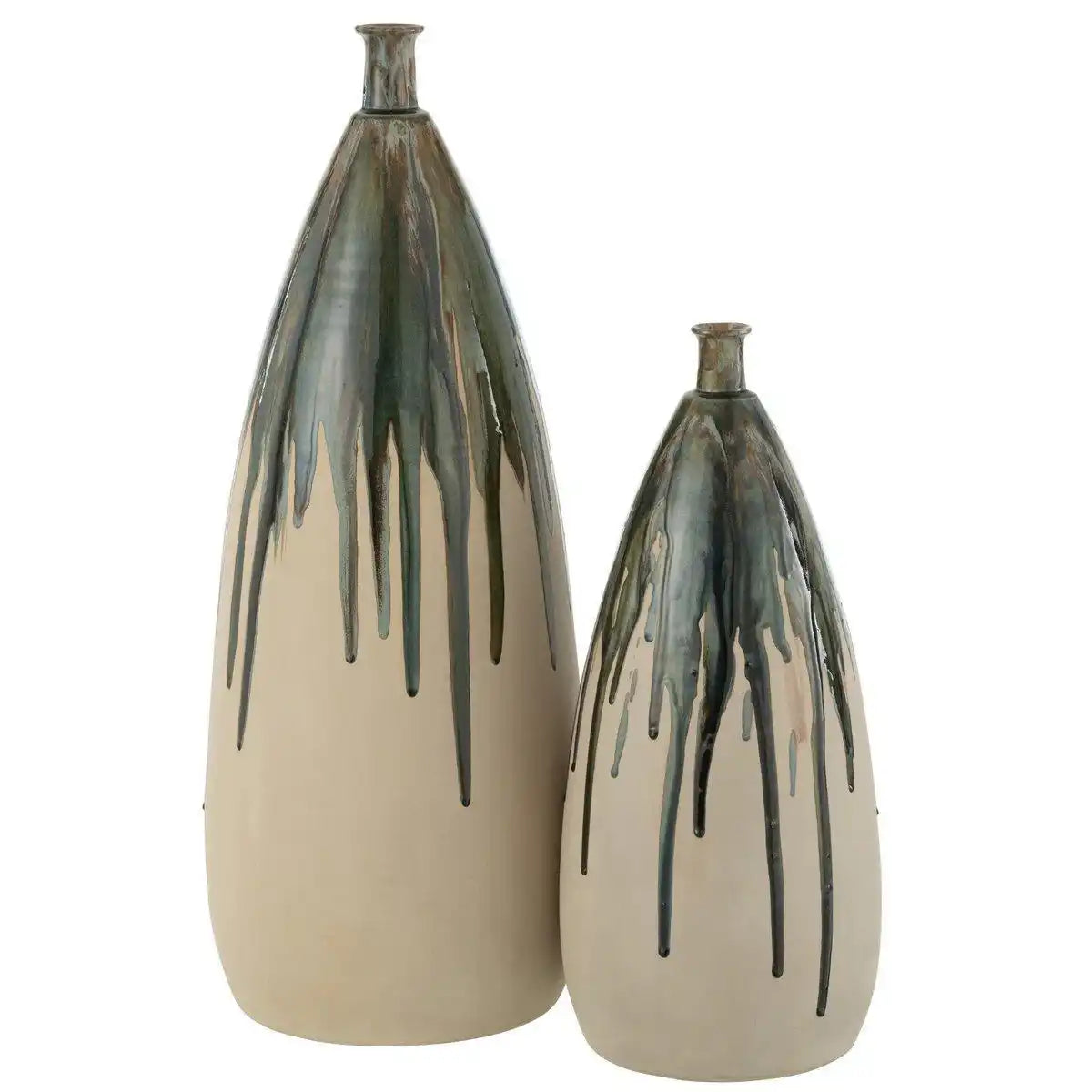 J-Line Vase Paint Keramik Natur/Grün Groß - HomeDesign Knaus