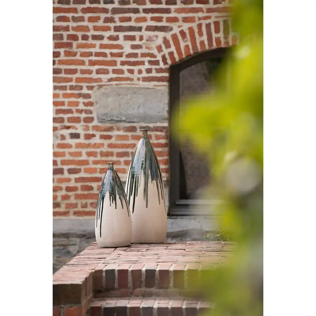 J-Line Vase Paint Keramik Natur/Grün Klein - HomeDesign Knaus